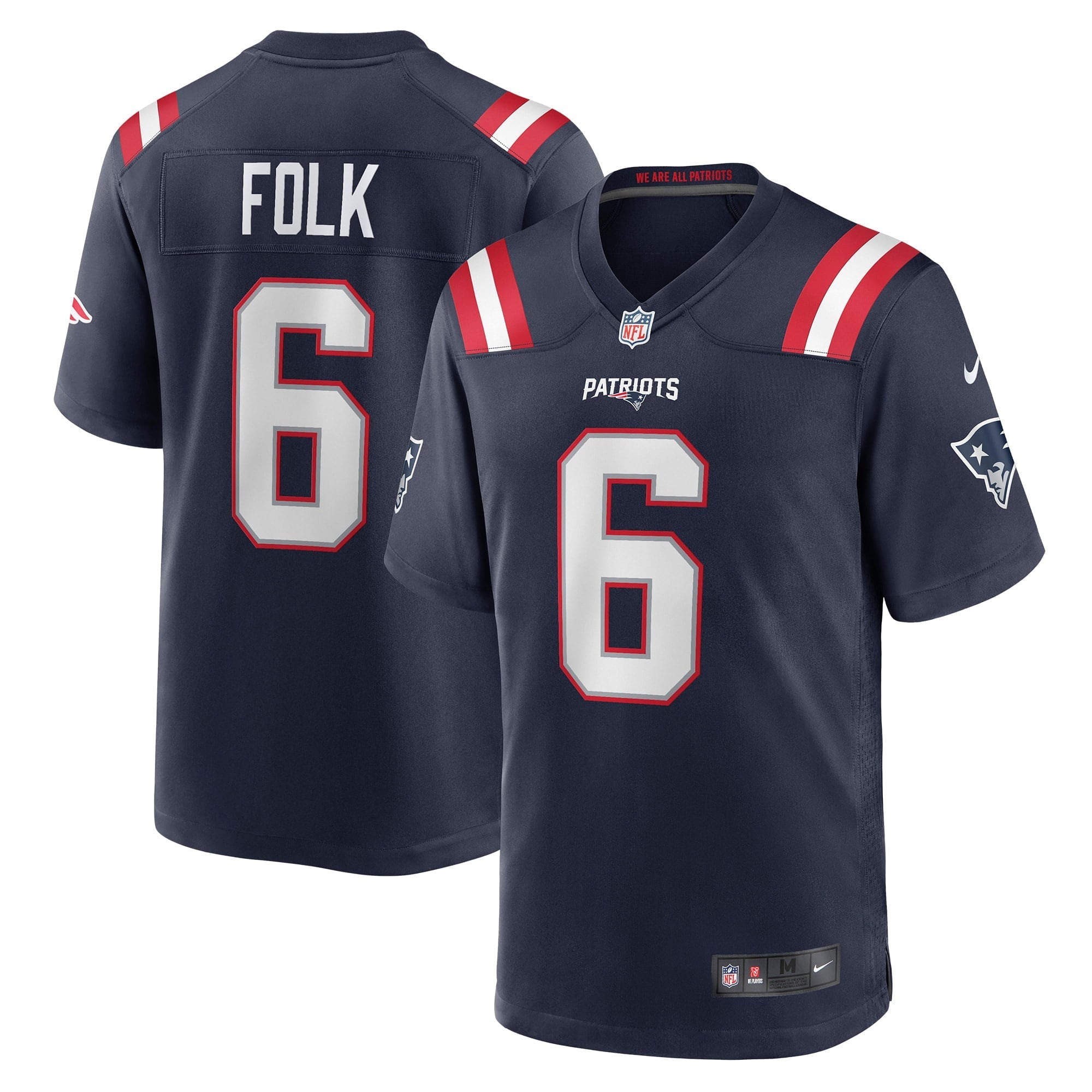 Men's Nike Nick Folk Navy New England Patriots Game Jersey - vstockx