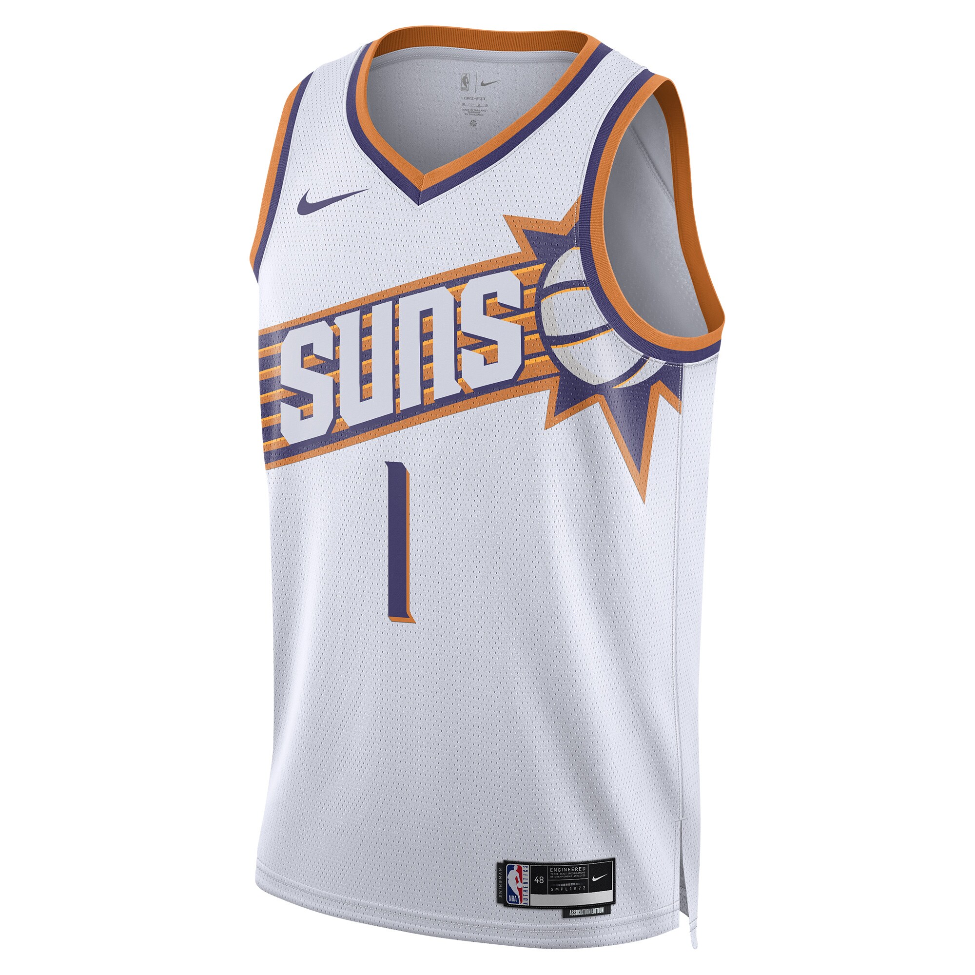 Devin Booker Phoenix Suns Nike Unisex Swingman Performance Jersey - Association Edition - White - vstockx