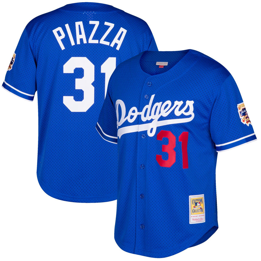 Youth Los Angeles Dodgers Mike Piazza Mitchell & Ness Blue Cooperstown Collection Batting Practice Jersey - vstockx