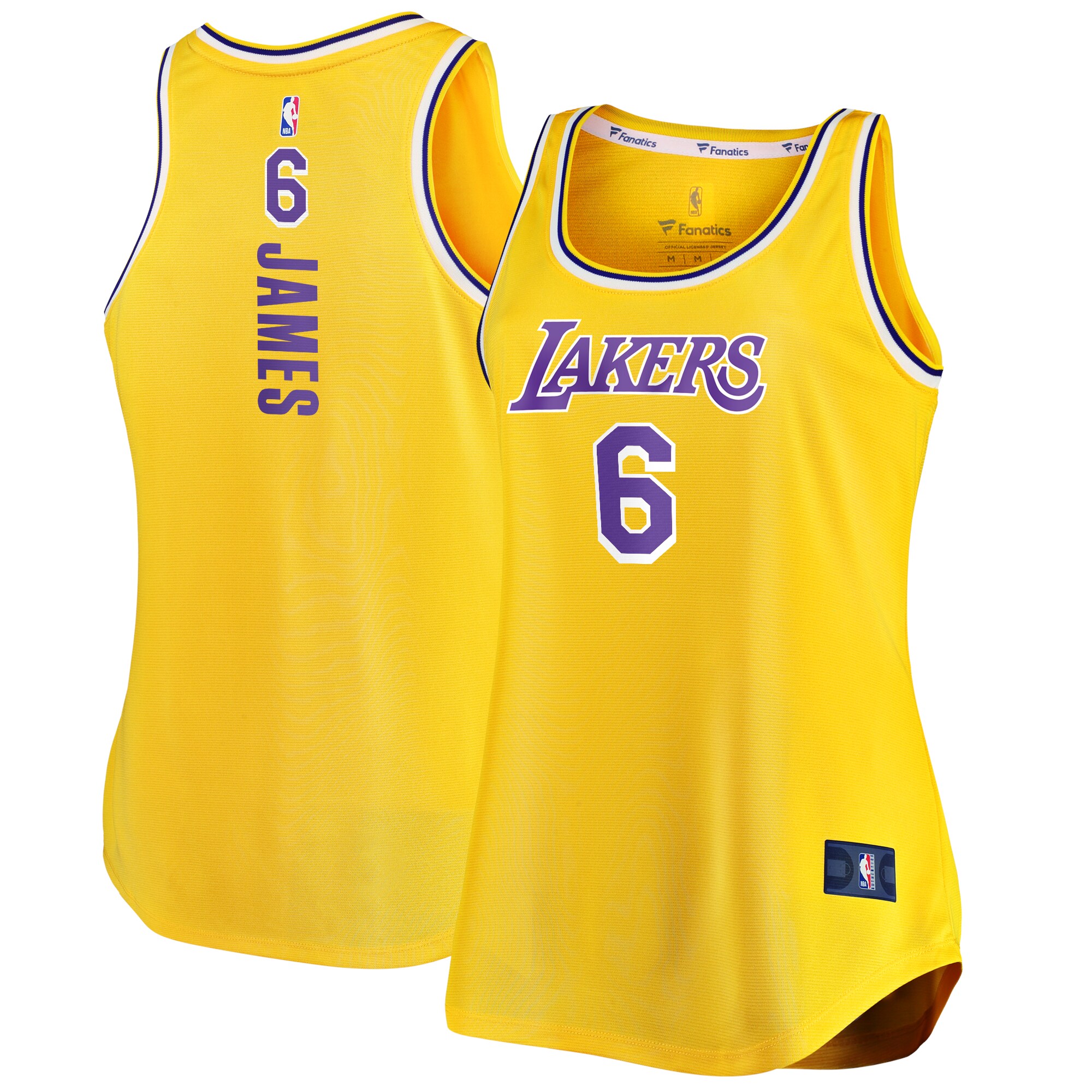 LeBron James Los Angeles Lakers Fanatics Branded Women's 2021/22 Fast Break Tank Jersey - Icon Edition - Gold - vstockx