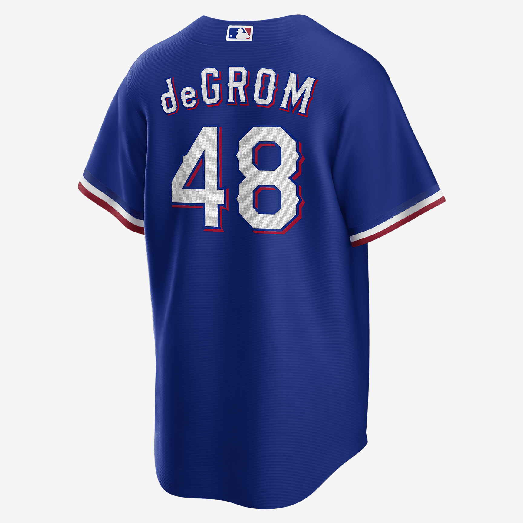 MLB Texas Rangers (Jacob deGrom) Men's Replica Baseball Jersey - Royal - vstockx