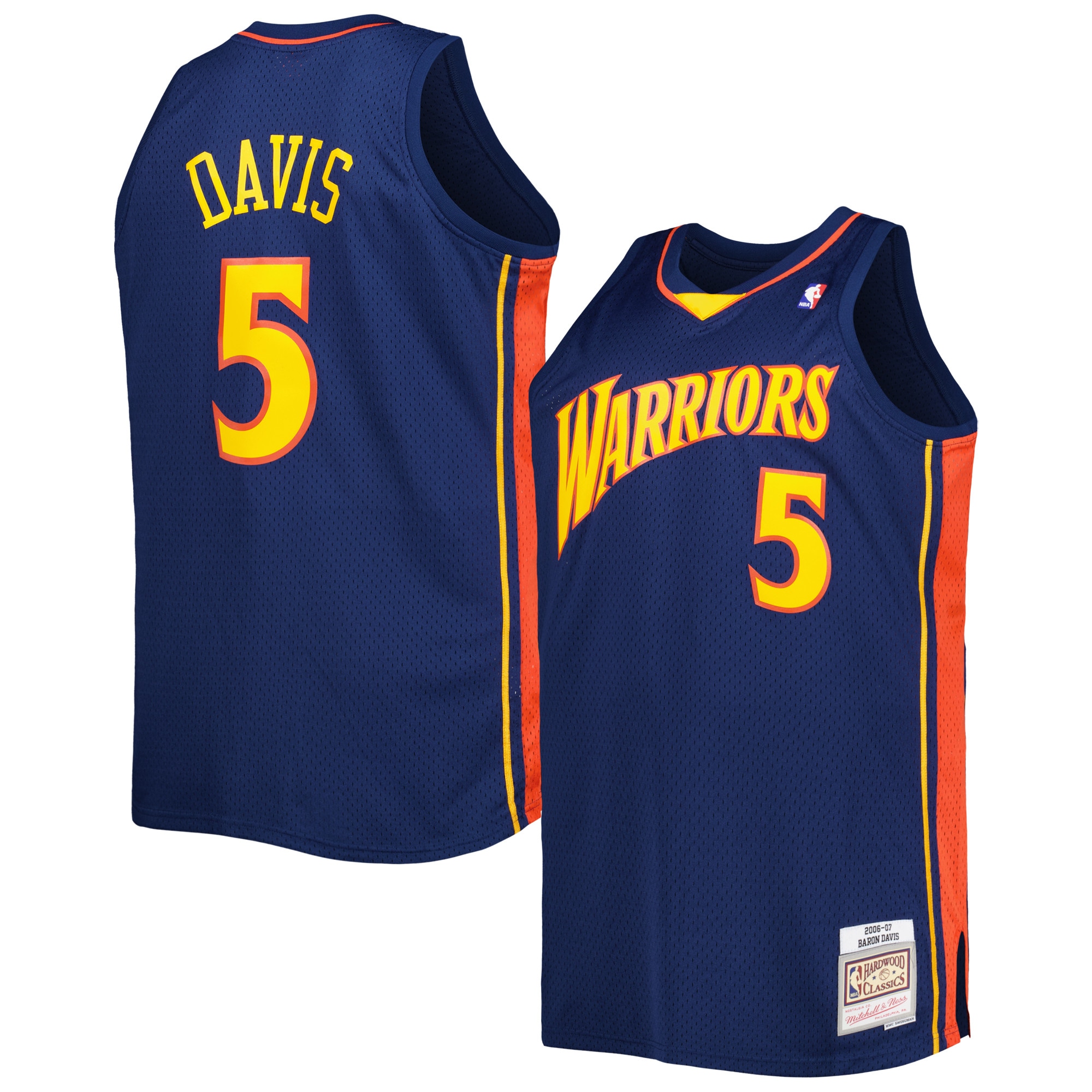 Baron Davis Golden State Warriors Mitchell & Ness Big & Tall Hardwood Classics 2006/07 Swingman Jersey - Navy - vstockx