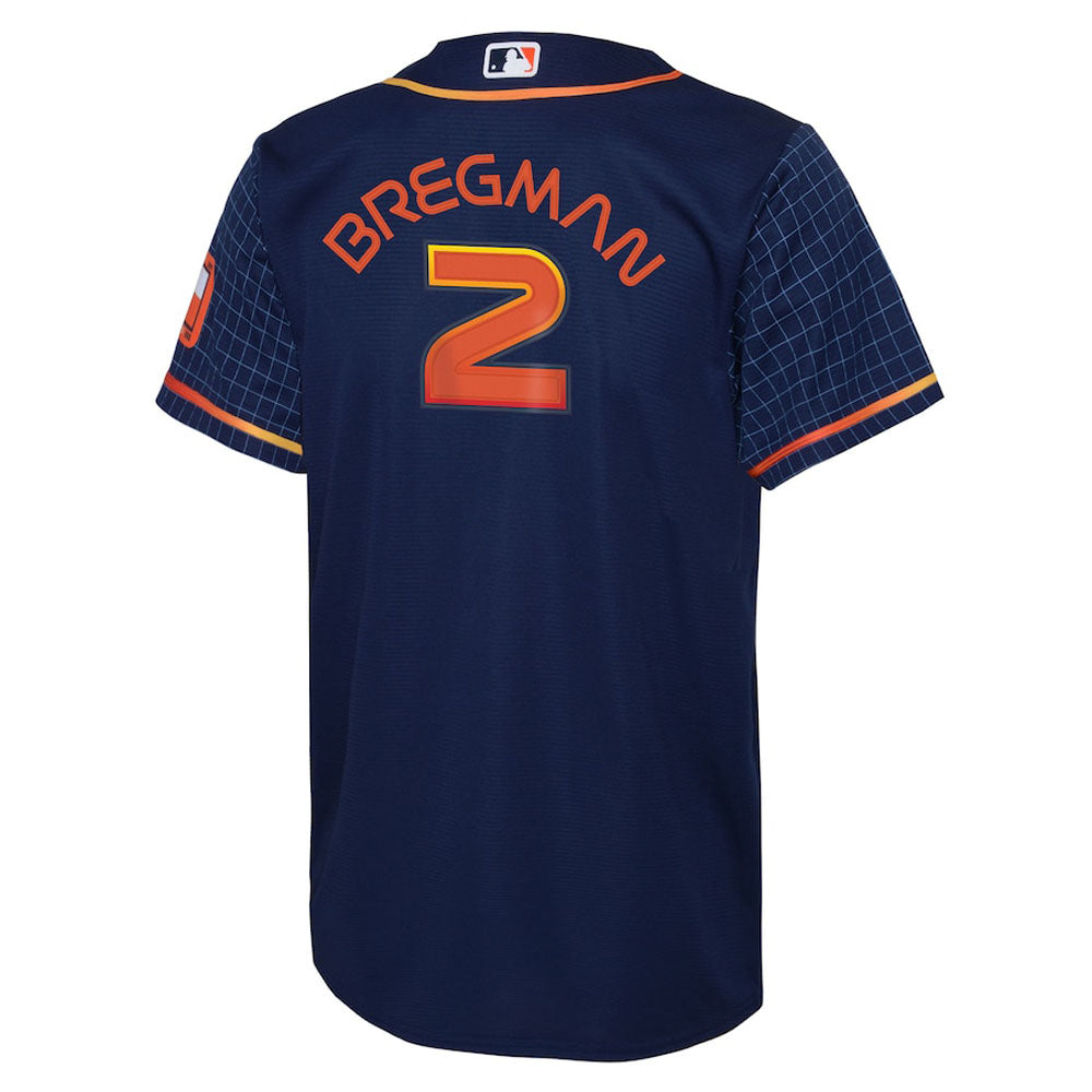 Youth Houston Astros Alex Bregman Space City Connect Replica Jersey - Navy - vstockx