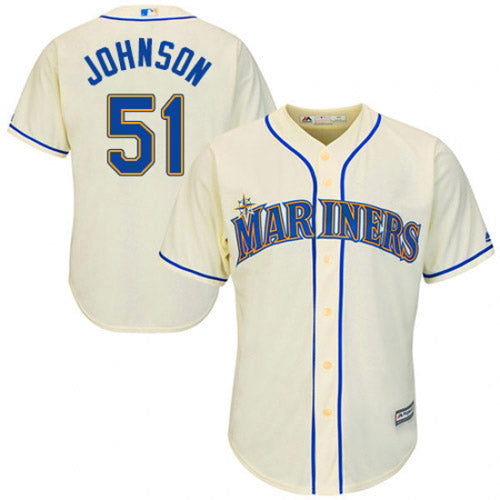 Men's Seattle Mariners Randy Johnson Replica Alternate Jersey - Cream - vstockx