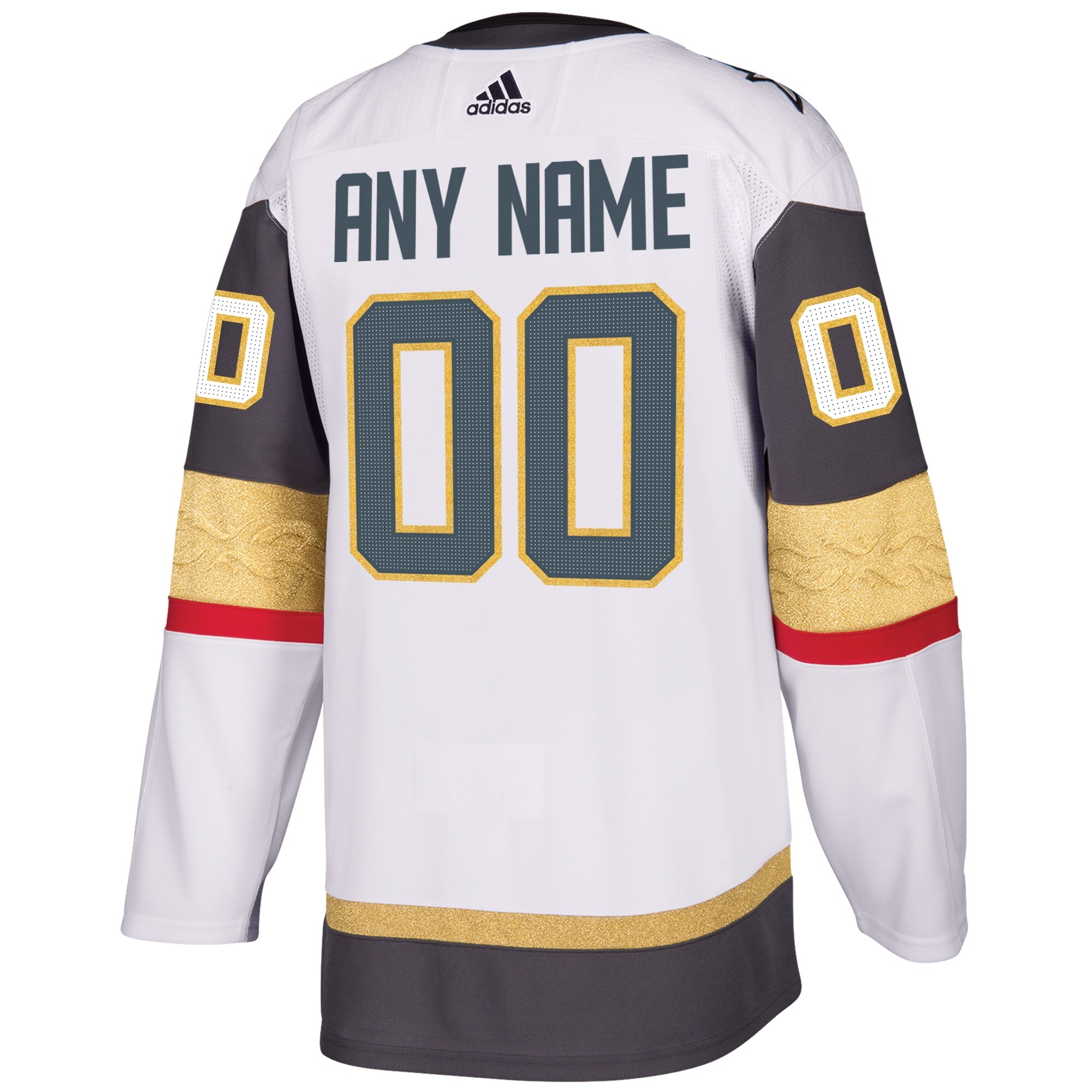Vegas Golden Knights adidas Away Authentic Custom Jersey - White - vstockx