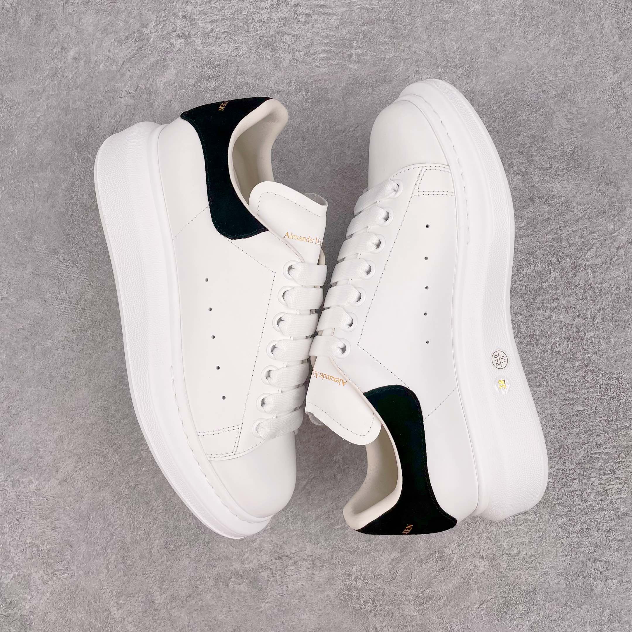 Alexander McQueen Oversized Ivory Black Suede (W) - vstockx