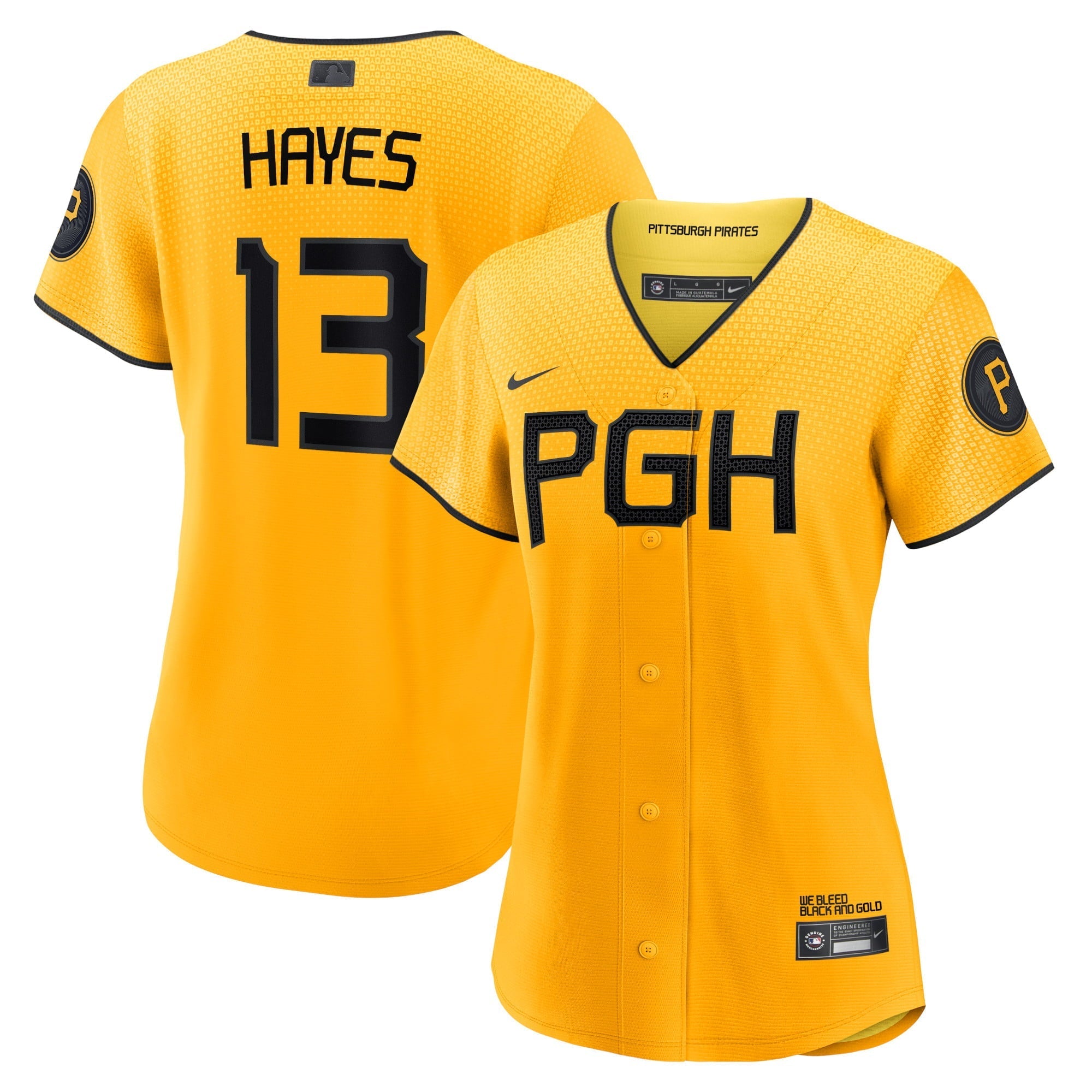 Women's Nike Ke'Bryan Hayes Gold Pittsburgh Pirates 2023 City Connect Replica Player Jersey - vstockx