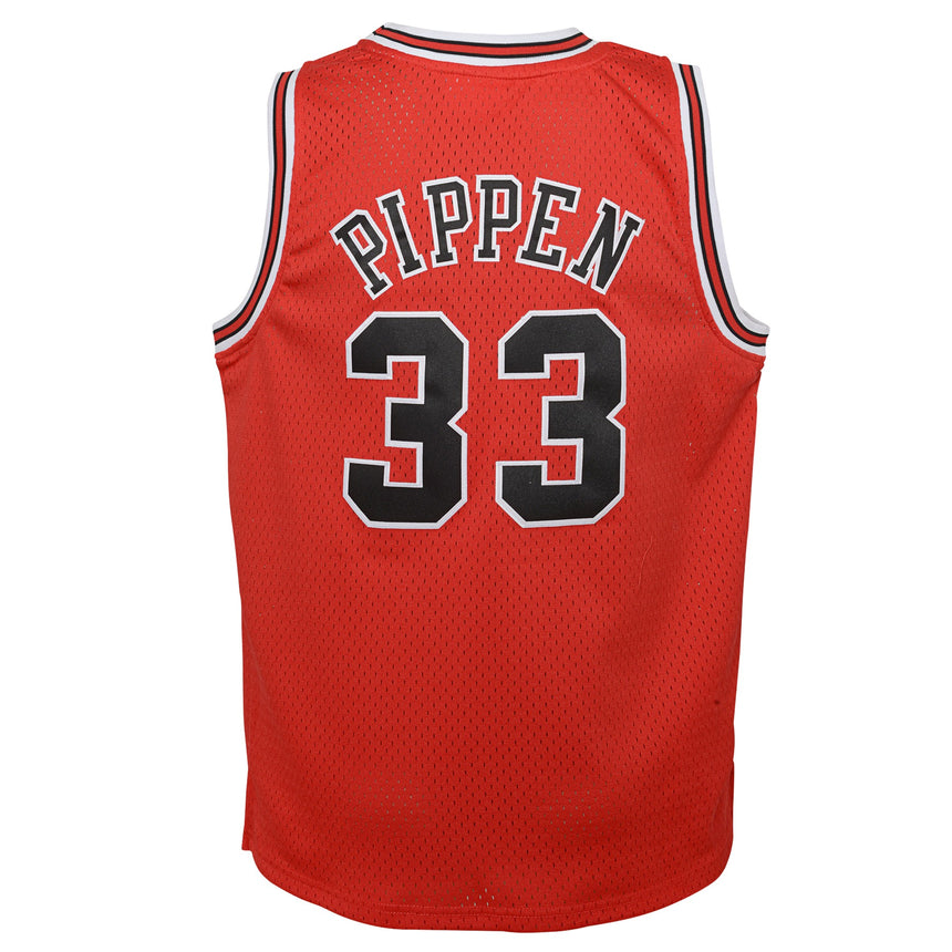 Youth Chicago Bulls Scottie Pippen Mitchell & Ness Red Hardwood Classics Swingman Jersey - vstockx