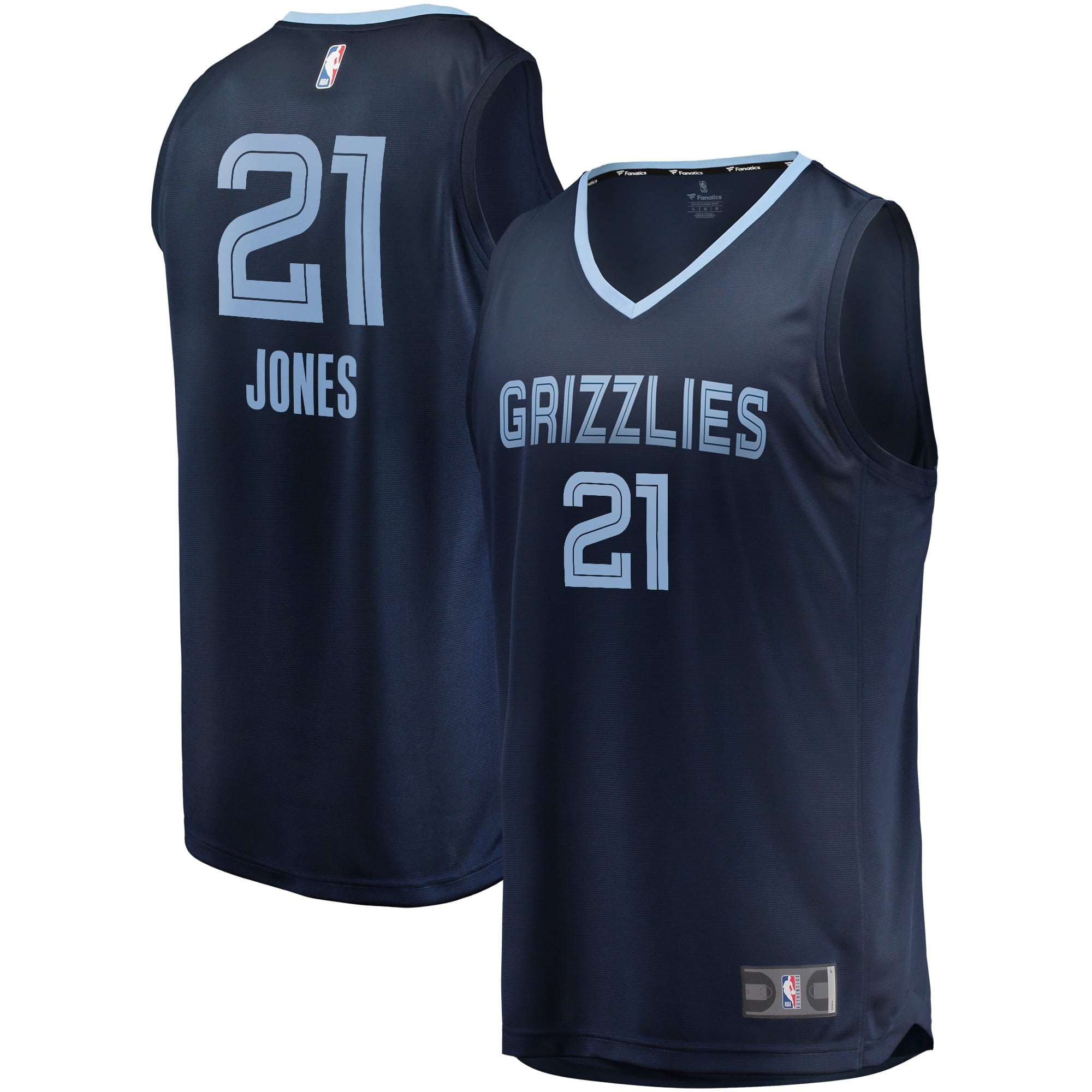 Men's Fanatics Branded Tyus Jones Navy Memphis Grizzlies Fast Break Player Jersey - Icon Edition - vstockx