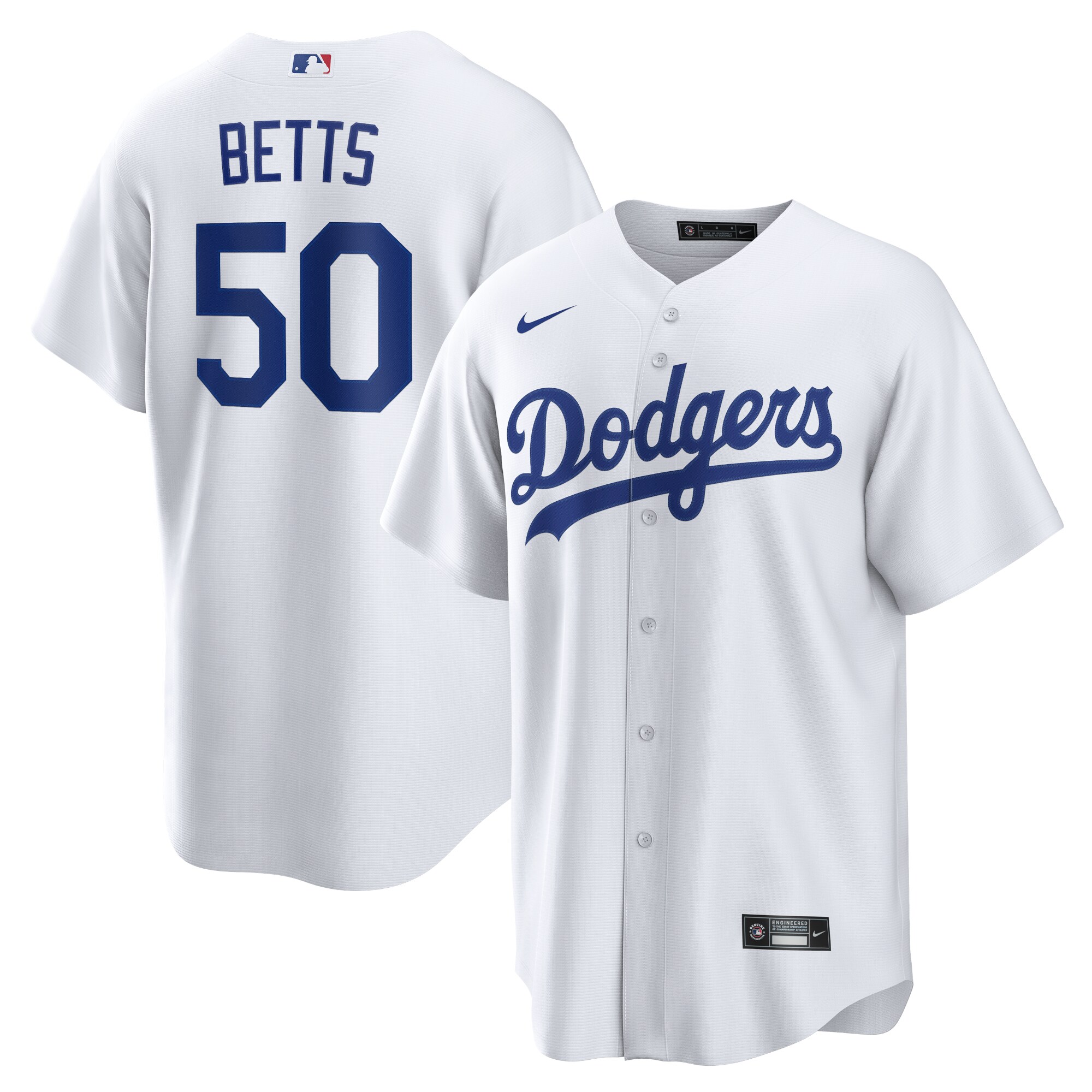 Mookie Betts Los Angeles Dodgers Nike Home Replica Player Name Jersey - White - vstockx