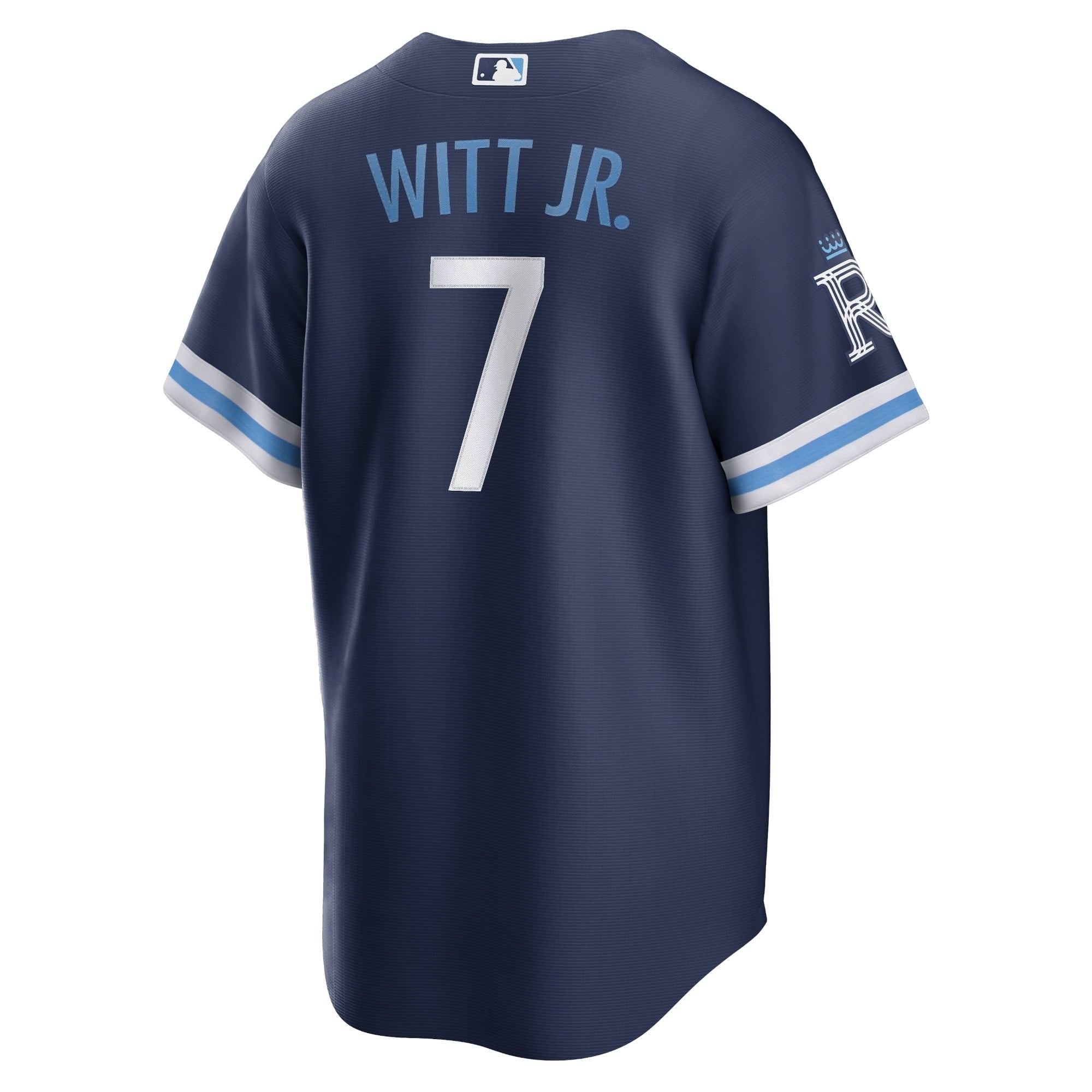 Men's Nike Bobby Witt Jr. Navy Kansas City Royals 2022 City Connect Replica Player Jersey - vstockx