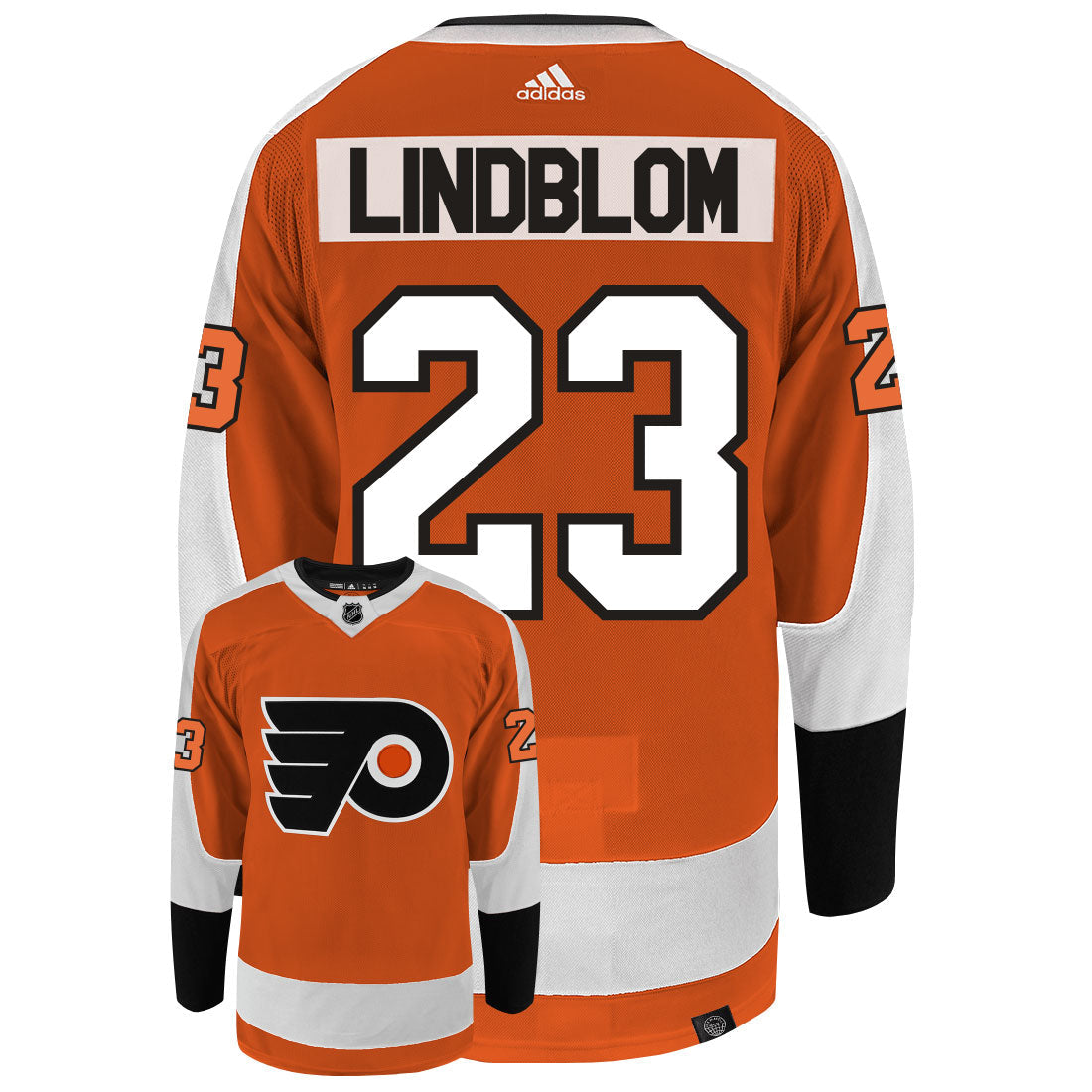 Oskar Lindblom Philadelphia Flyers Adidas Primegreen Authentic NHL Hockey Jersey - vstockx