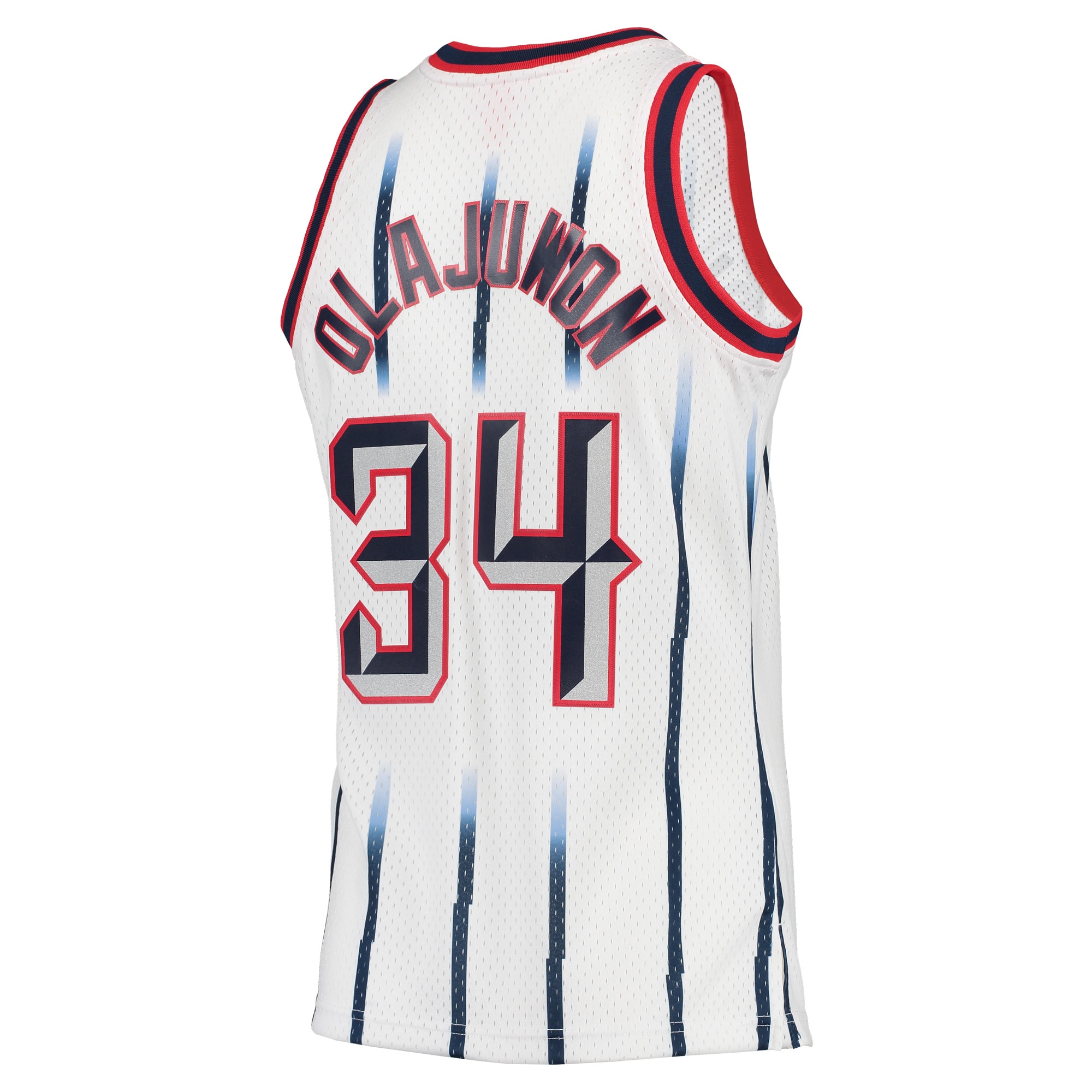 Hakeem Olajuwon Houston Rockets Mitchell & Ness Hardwood Classics Swingman Jersey - White - vstockx