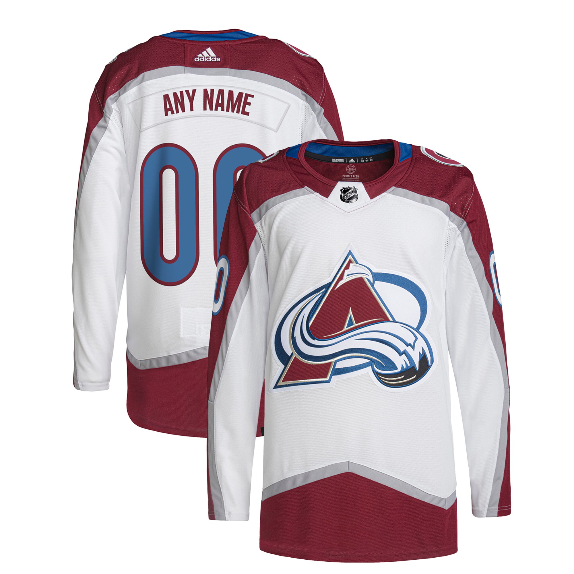 Colorado Avalanche adidas Away Custom Primegreen Authentic Pro Jersey White - vstockx