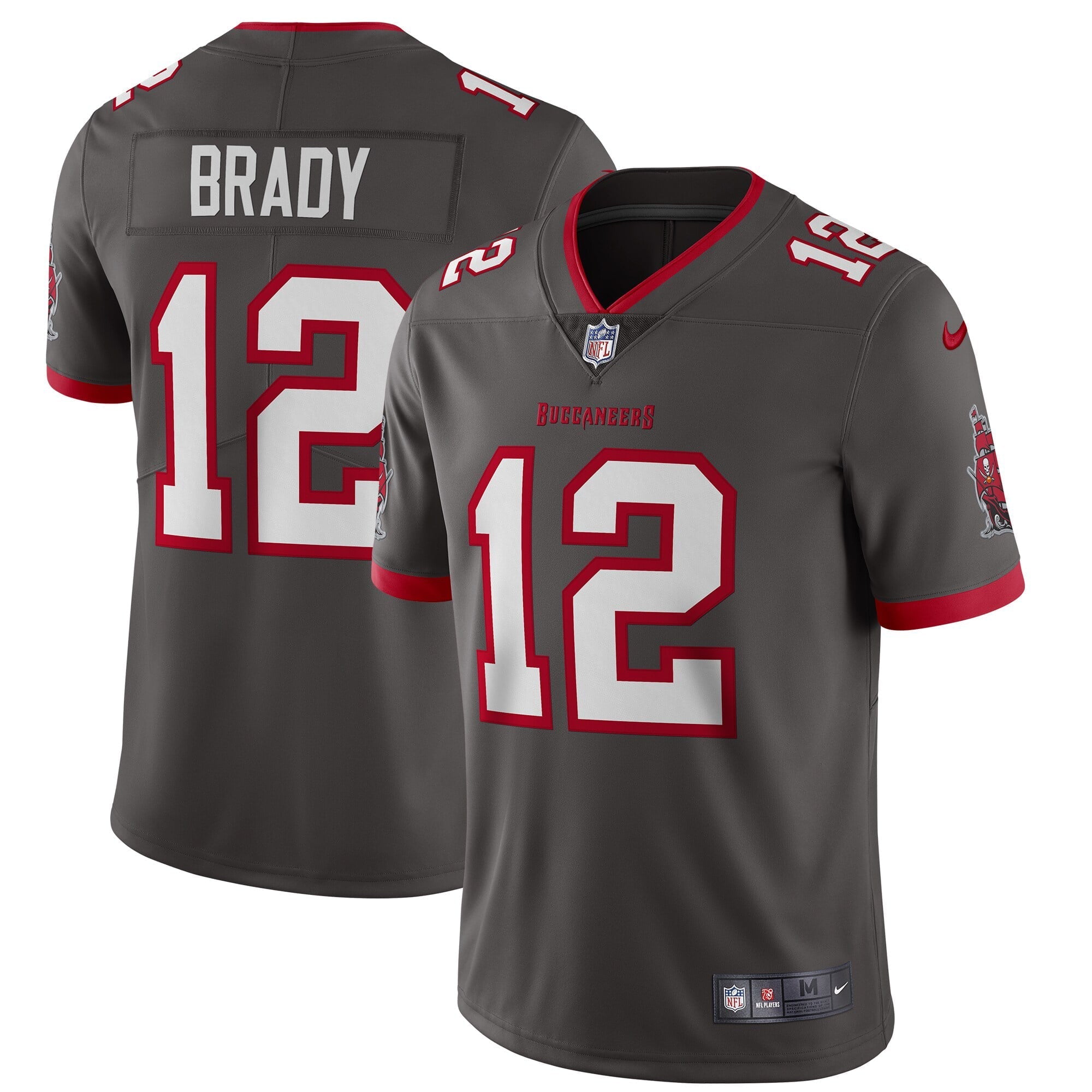 Men's Nike Tom Brady Pewter Tampa Bay Buccaneers Alternate Vapor Limited Jersey - vstockx