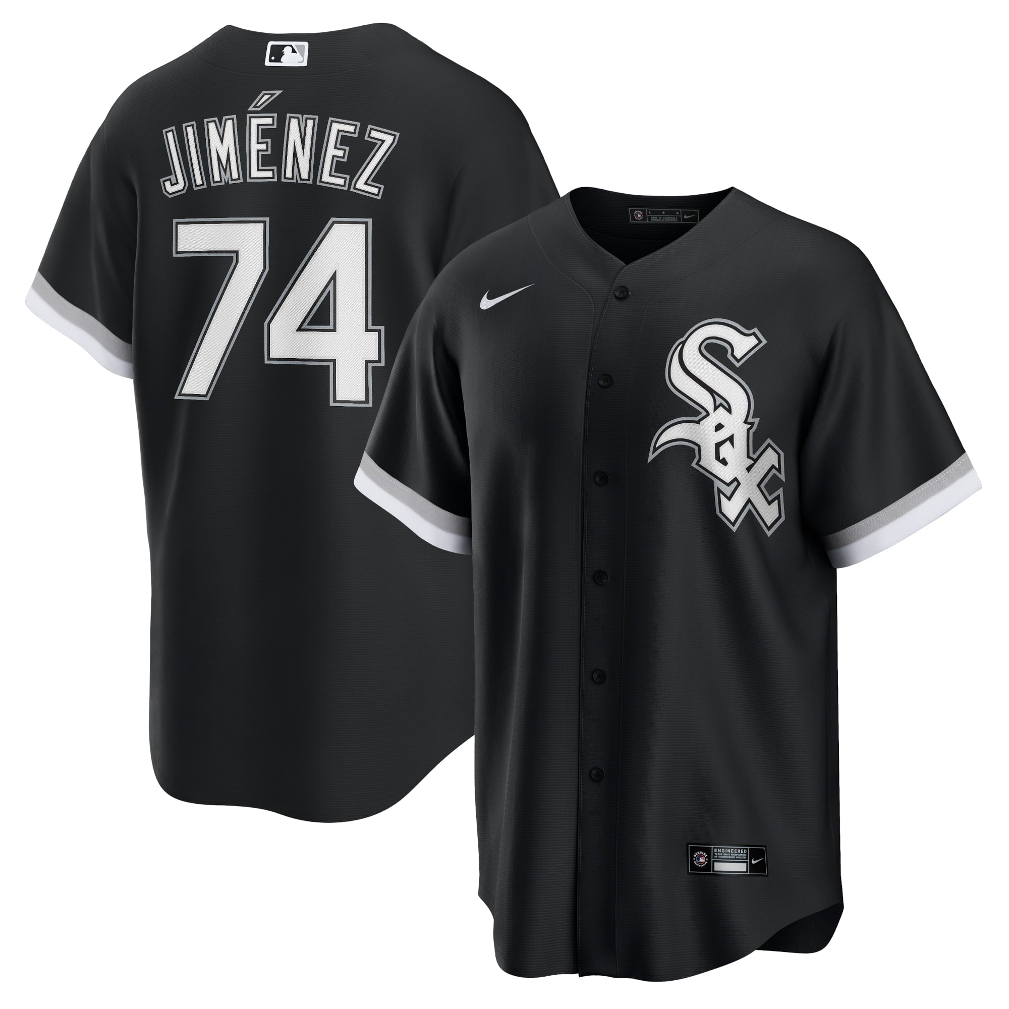 Men's Nike Eloy Jimenez Black Chicago White Sox Alternate Replica Player Name Jersey - vstockx