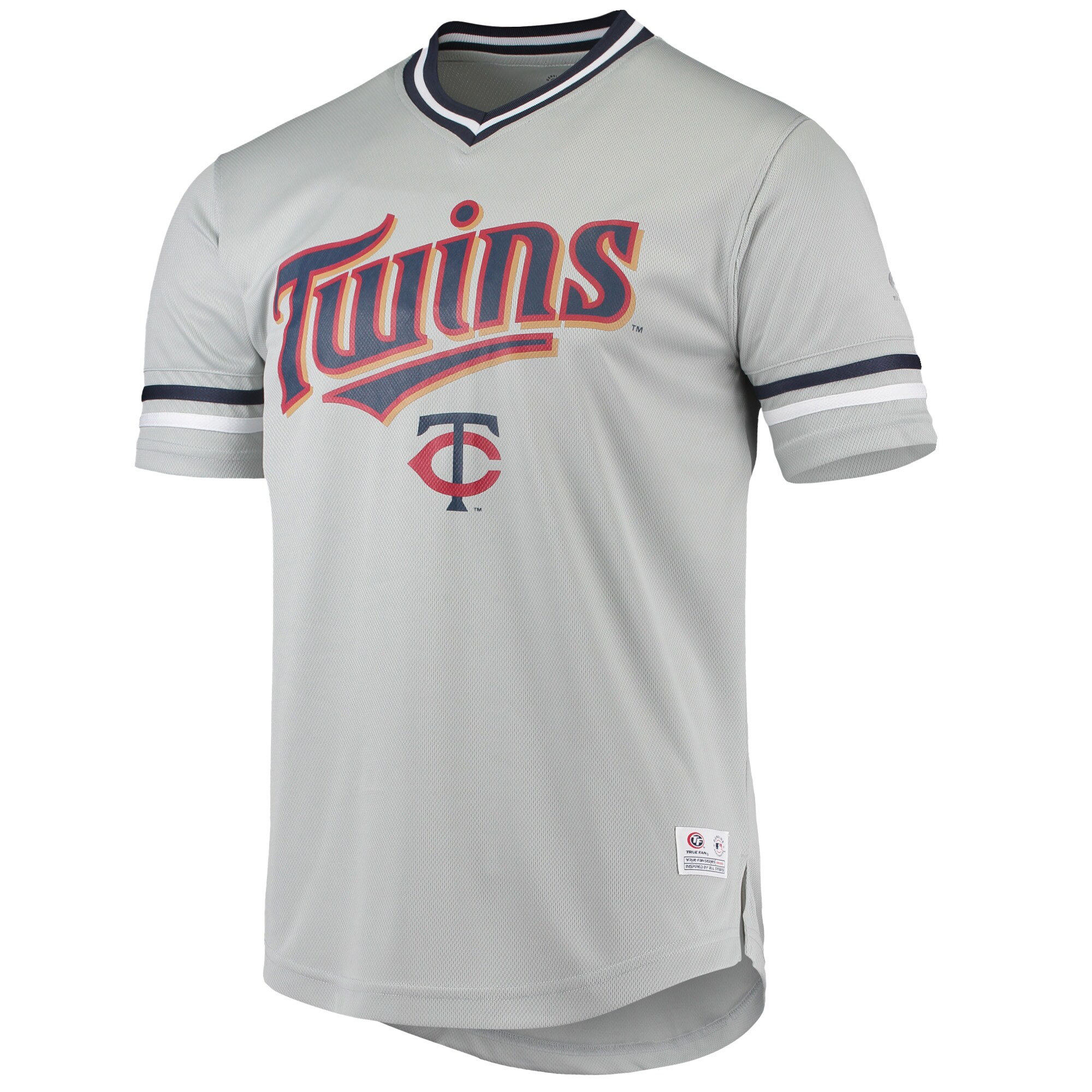 Men's Gray Minnesota Twins Replica V-Neck Jersey - vstockx