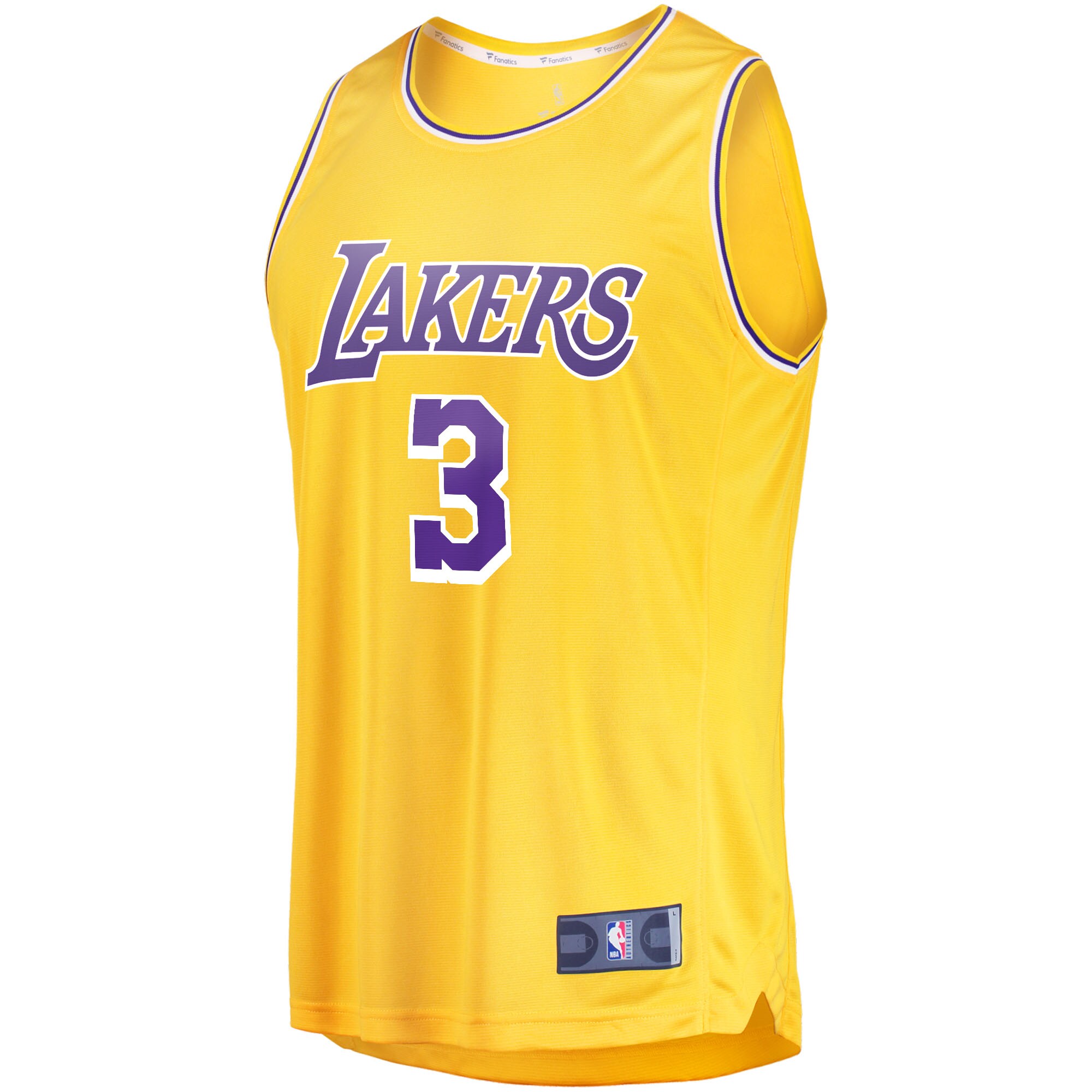 Anthony Davis Los Angeles Lakers Fanatics Branded 2021/22 Fast Break Replica Jersey - Icon Edition - Gold - vstockx