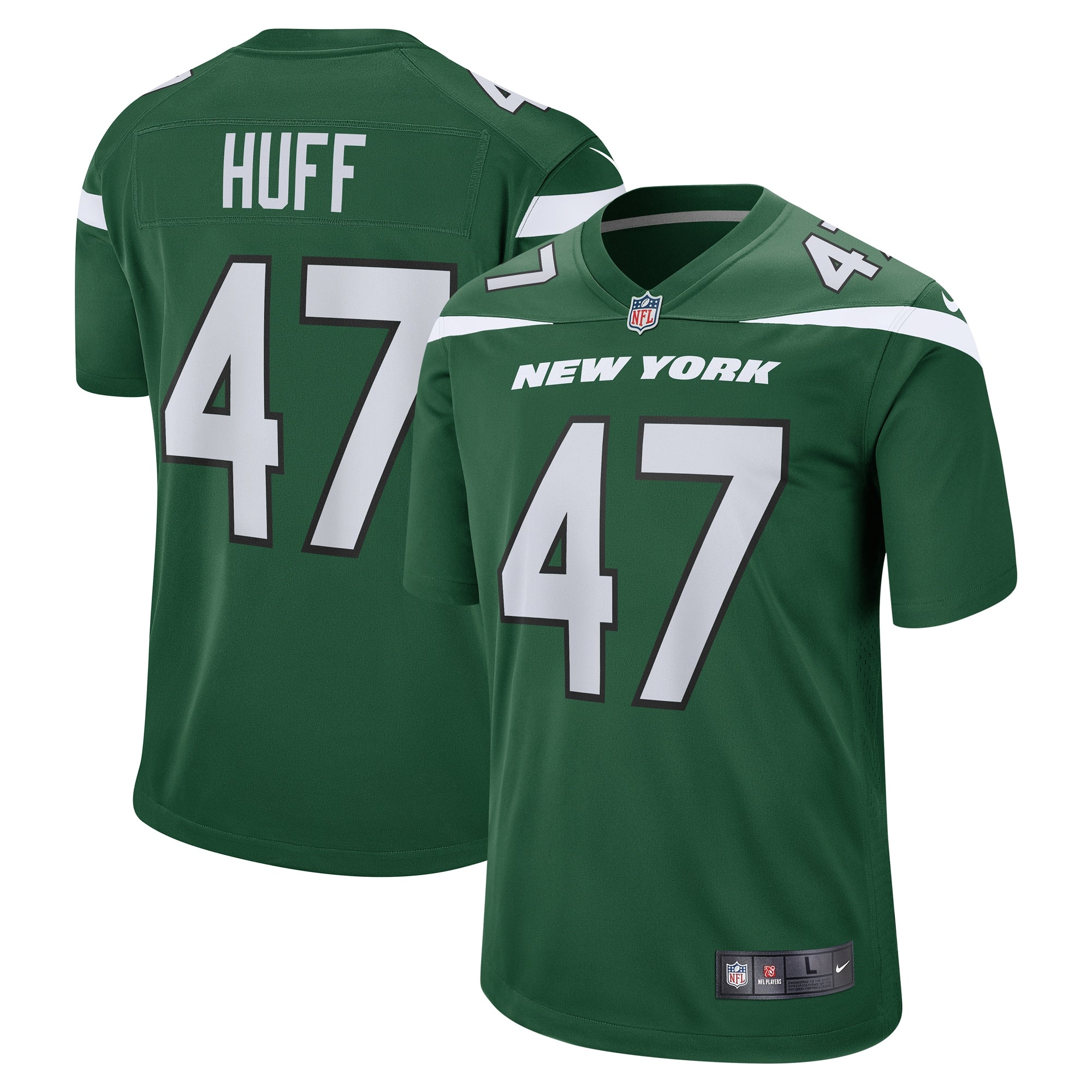 Men's Nike Bryce Huff Gotham Green New York Jets Game Jersey - vstockx