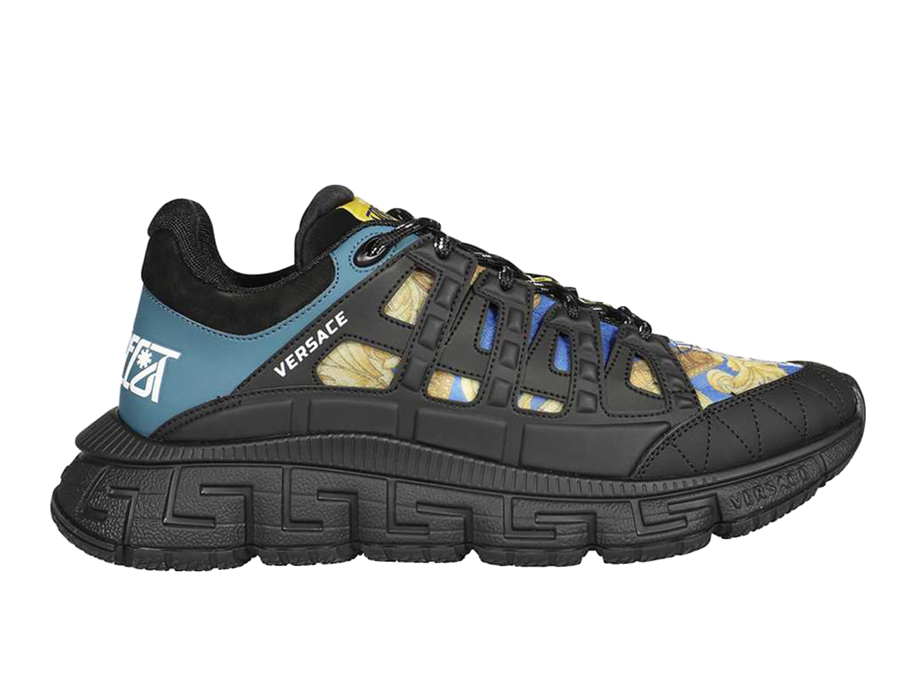 Versace Trigreca Medusa Renaissance Print Blue - vstockx