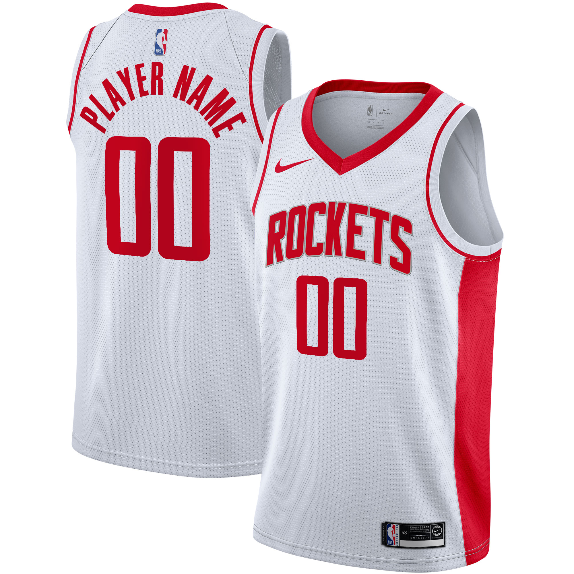 Houston Rockets Nike 2020/21 Swingman Custom Jersey - Association Edition - White - vstockx