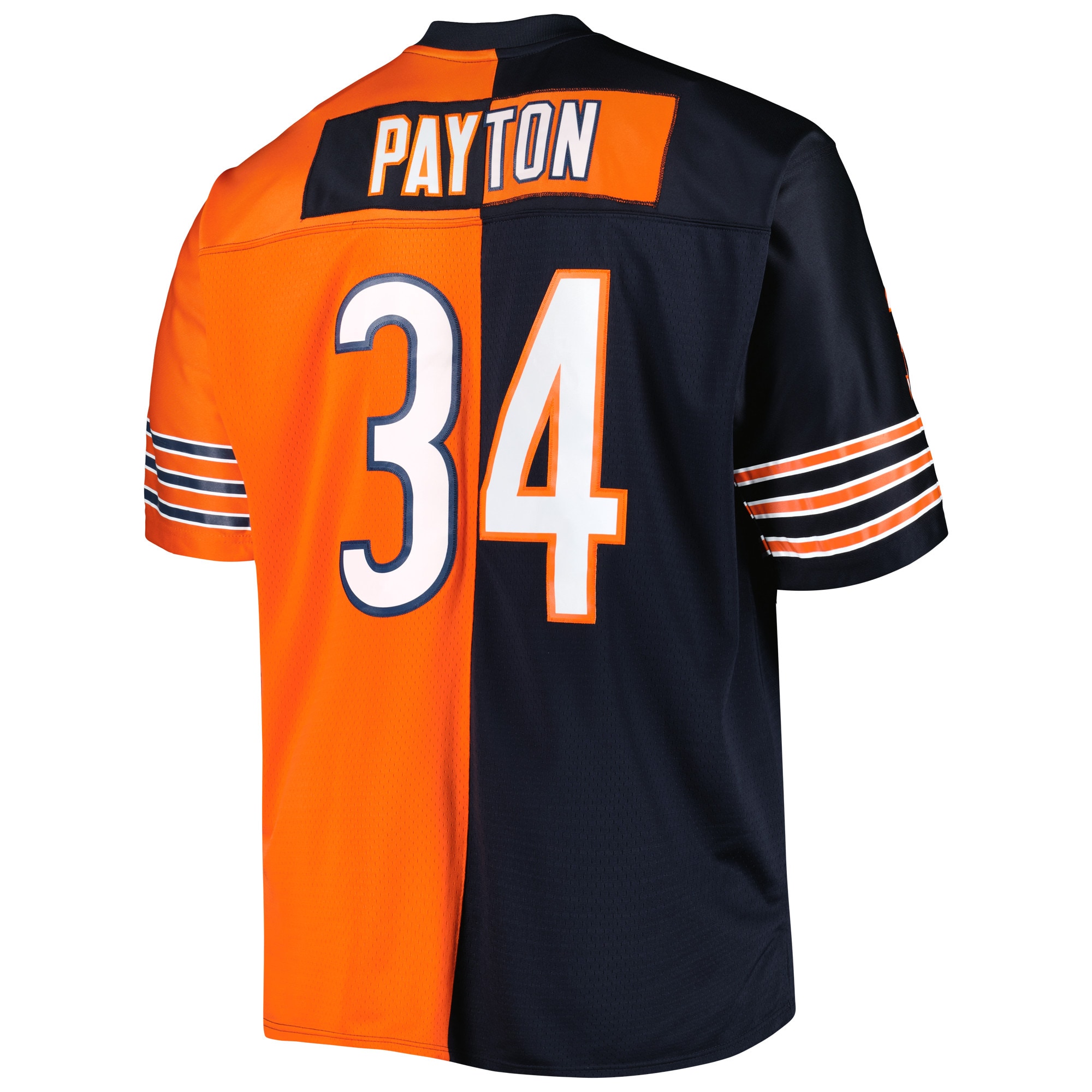 Walter Payton Chicago Bears Mitchell & Ness Big & Tall Split Legacy Retired Player Replica Jersey - Navy/Orange - vstockx