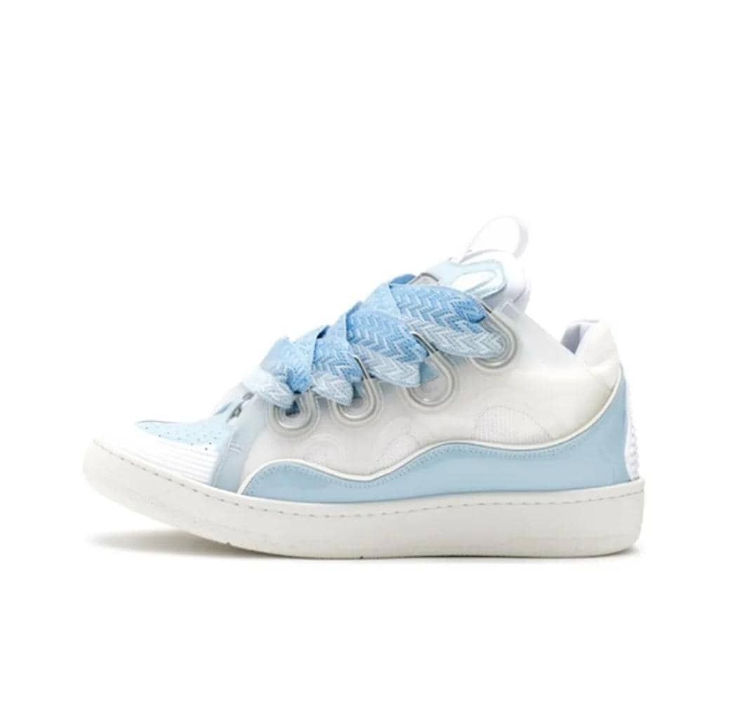 Lanvin Leather Curb White Blue (Women's) - vstockx
