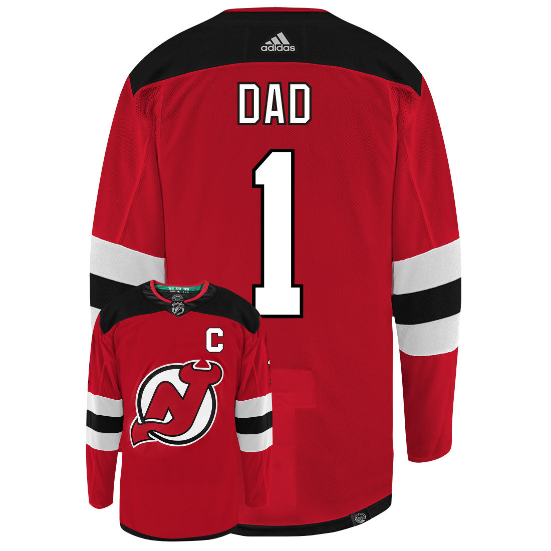 New Jersey Devils Dad Number One Adidas Primegreen Authentic NHL Hockey Jersey - vstockx