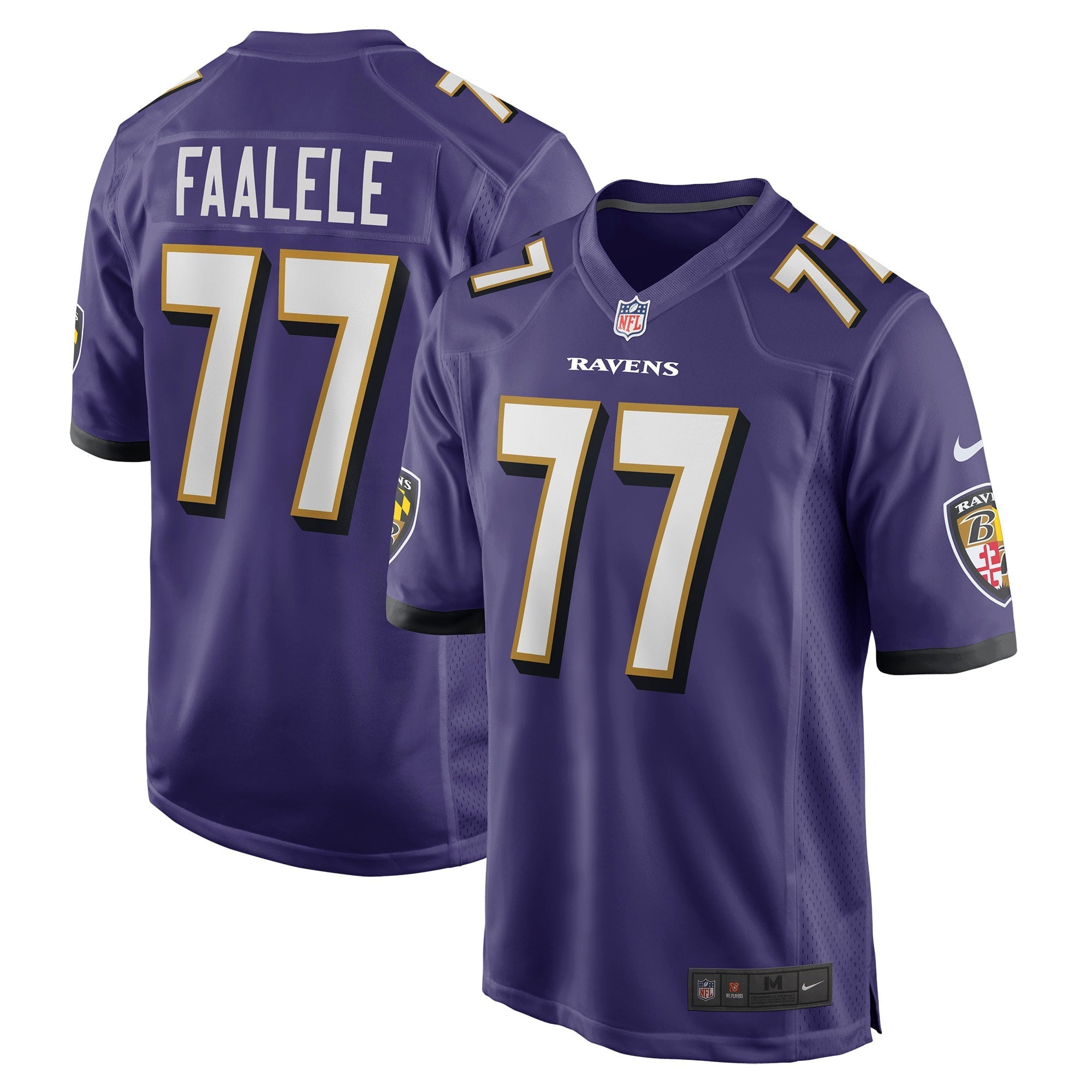 Men's Nike Daniel Faalele Purple Baltimore Ravens Player Game Jersey - vstockx
