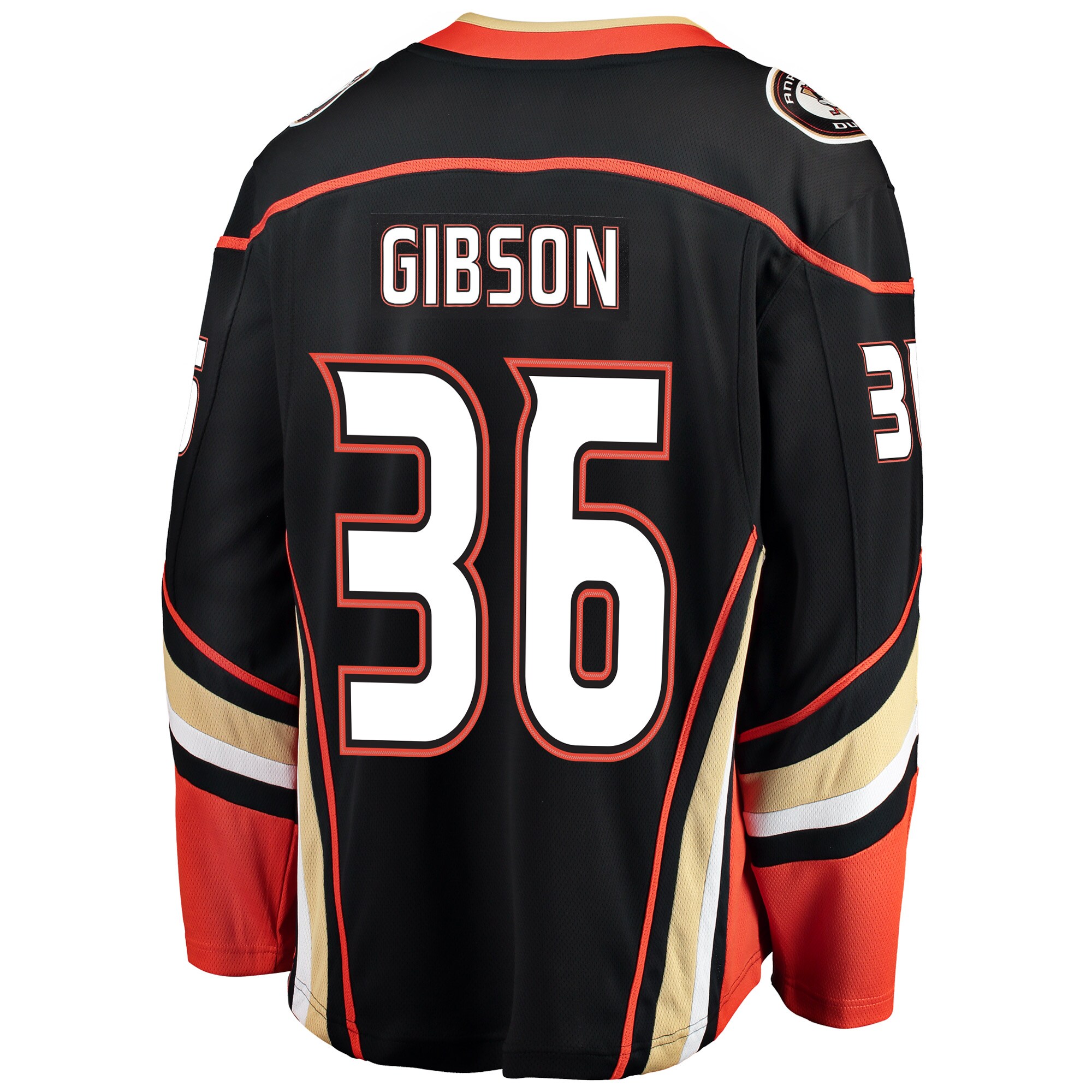 John Gibson Anaheim Ducks Fanatics Branded Breakaway Player Jersey - Black - vstockx