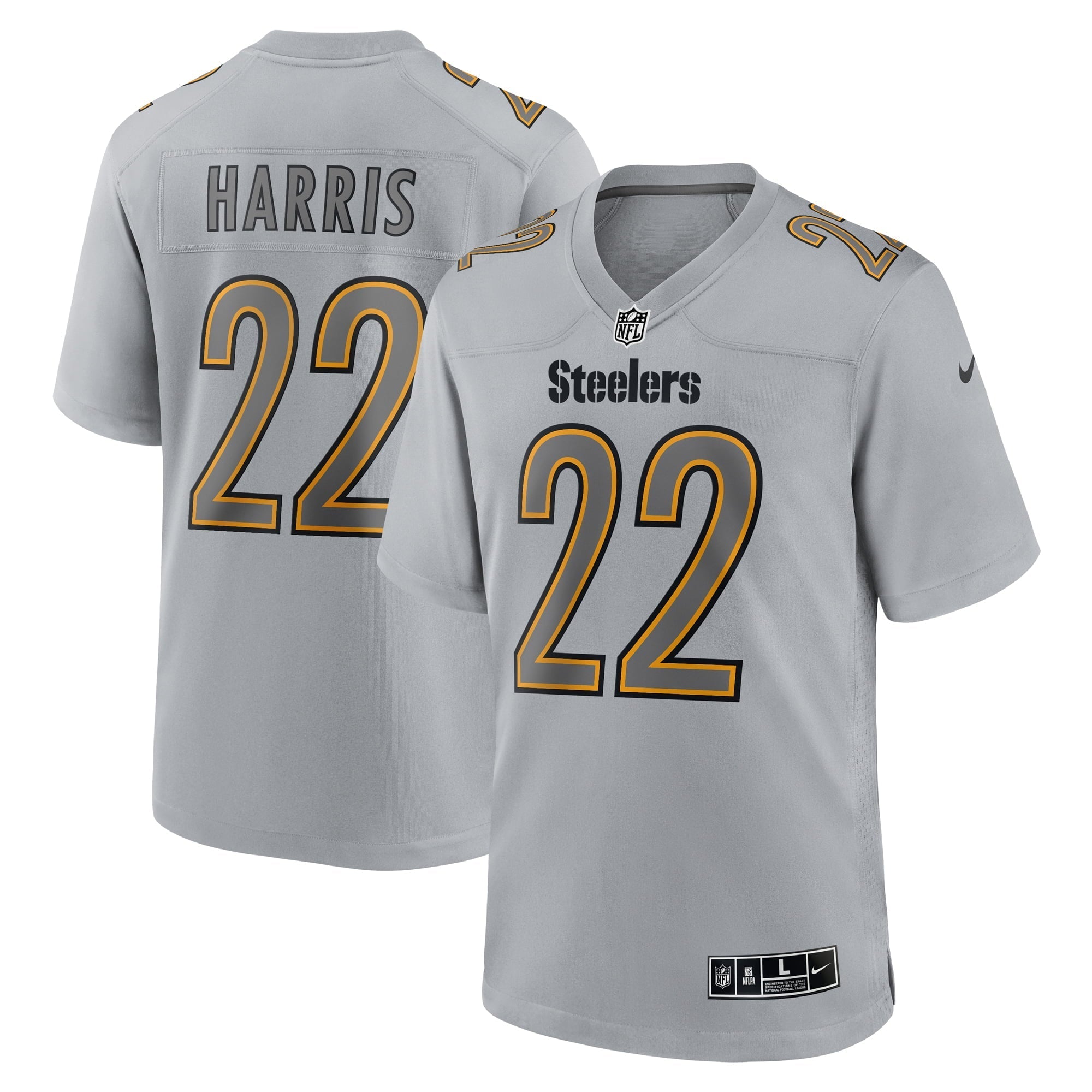 Men's Nike Najee Harris Gray Pittsburgh Steelers Atmosphere Fashion Game Jersey - vstockx