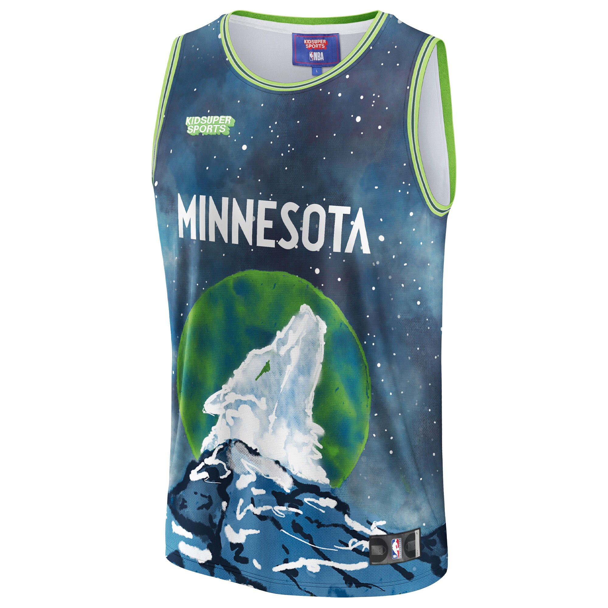 Minnesota Timberwolves NBA & KidSuper Studios by Fanatics Unisex Hometown Jersey - Blue - vstockx