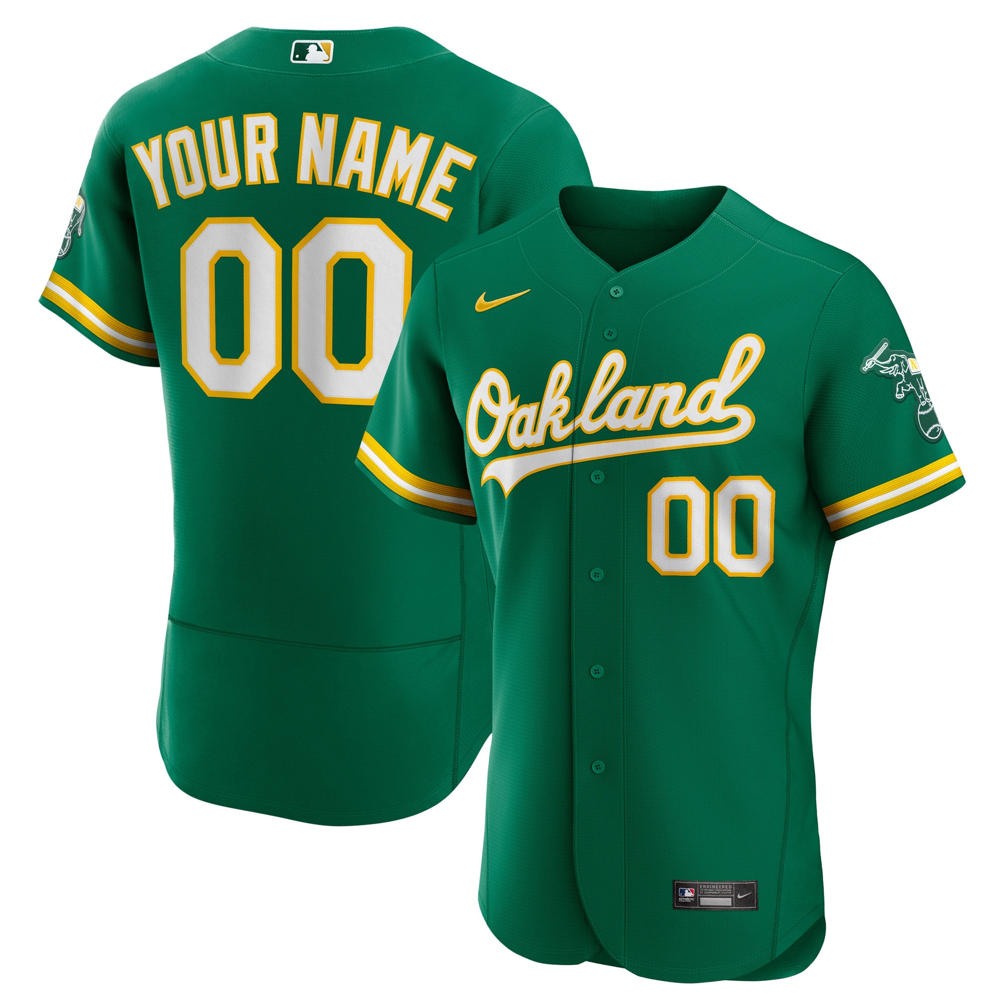 Oakland Athletics Nike Alternate Authentic Custom Jersey - Kelly Green - vstockx
