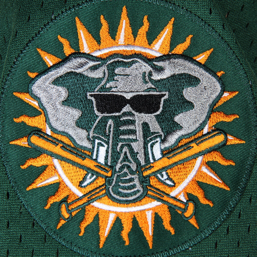 Men's Oakland Athletics Rickey Henderson 1998 Mitchell & Ness Green Cooperstown 1987 Mesh Batting Practice Jersey - vstockx
