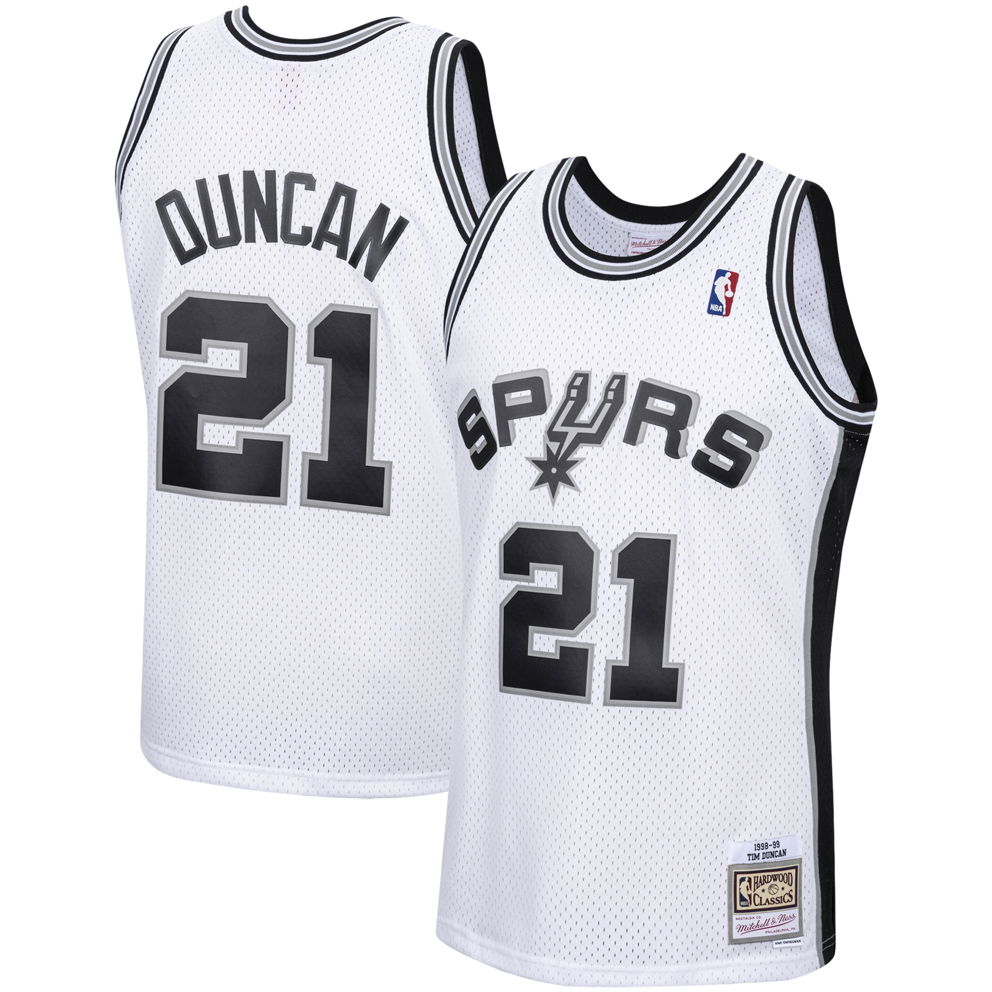Tim Duncan San Antonio Spurs Mitchell & Ness Hardwood Classics Swingman Jersey - White - vstockx