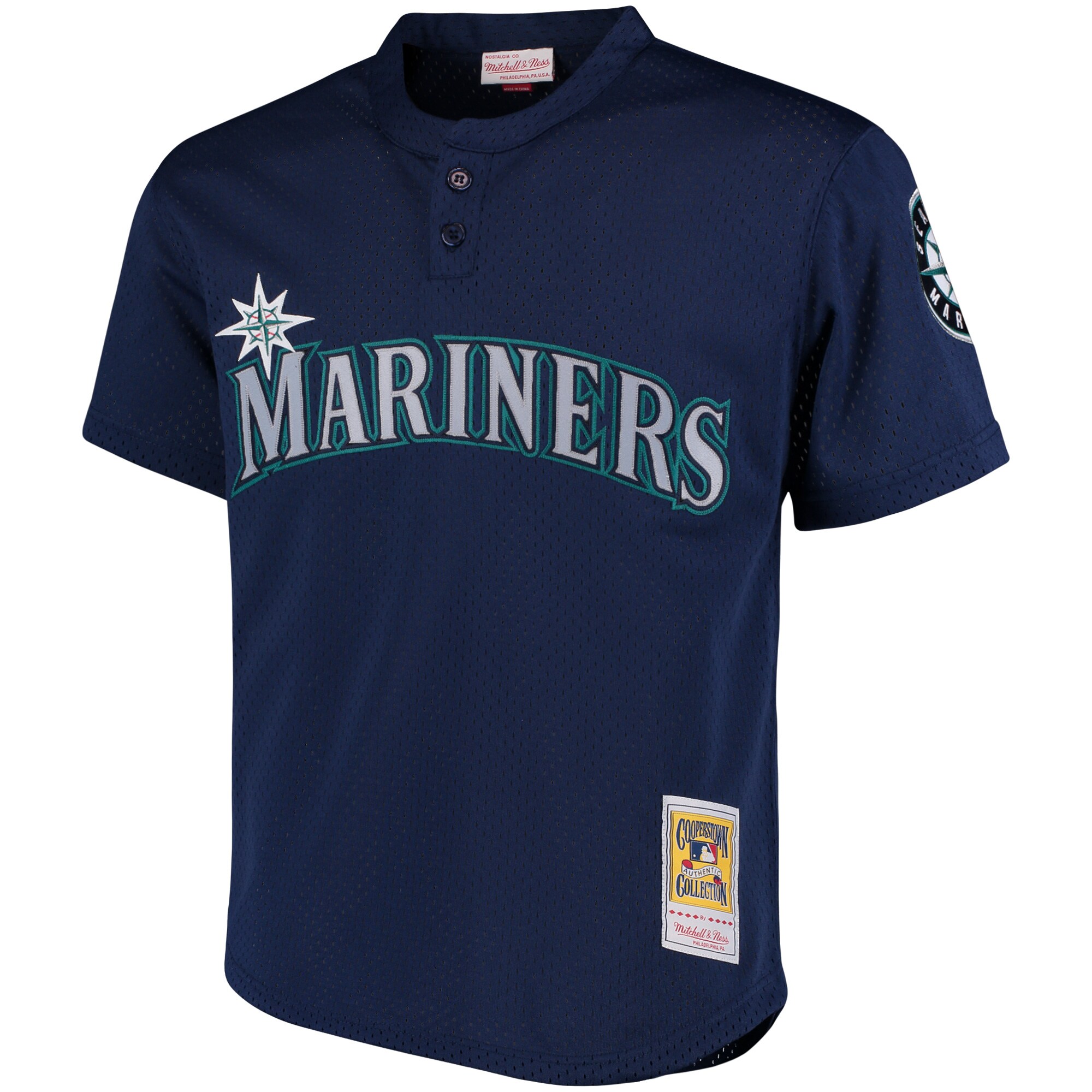 Ken Griffey Jr. Seattle Mariners Mitchell & Ness Cooperstown Collection Mesh Batting Practice Jersey - Navy - vstockx