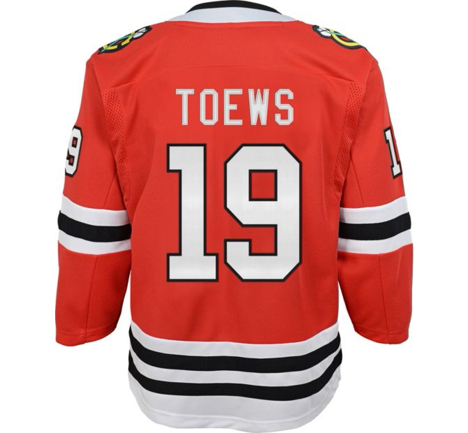 Youth Chicago Blackhawks Jonathan Toews NHL Branded Premier Home Red Jersey - vstockx