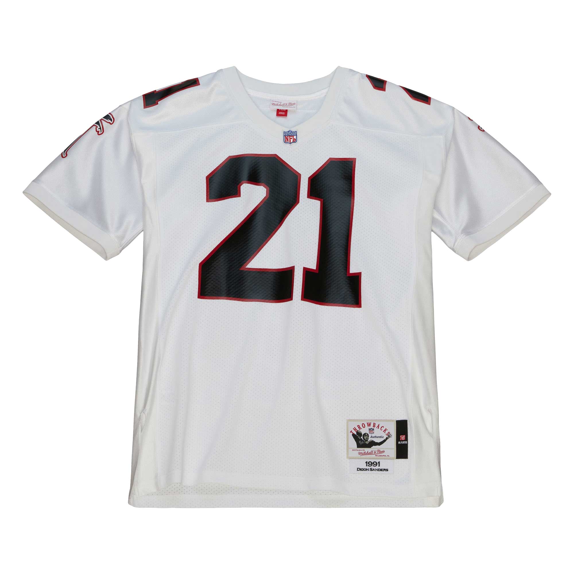 Deion Sanders Atlanta Falcons Mitchell & Ness 1991 Authentic Jersey - White - vstockx