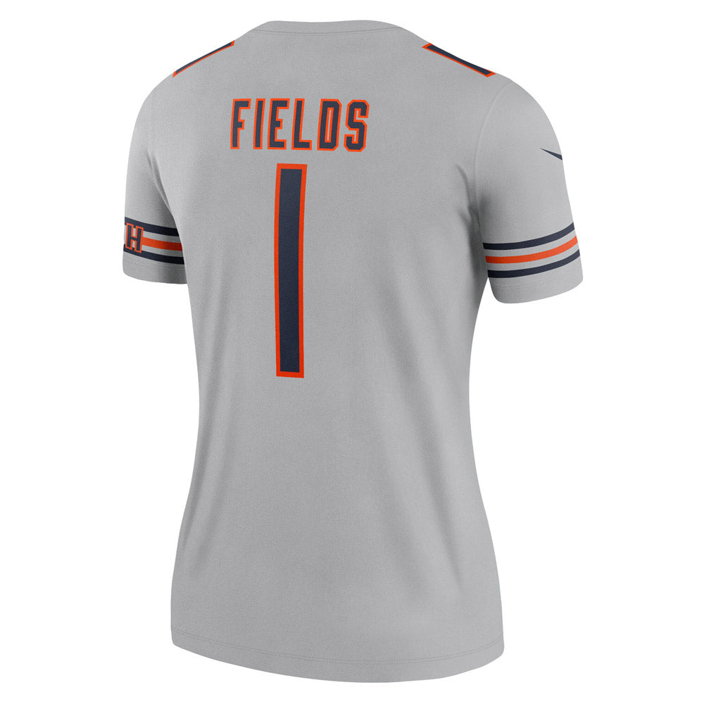 Women's Chicago Bears Justin Fields Inverted Legend Jersey Gray - vstockx