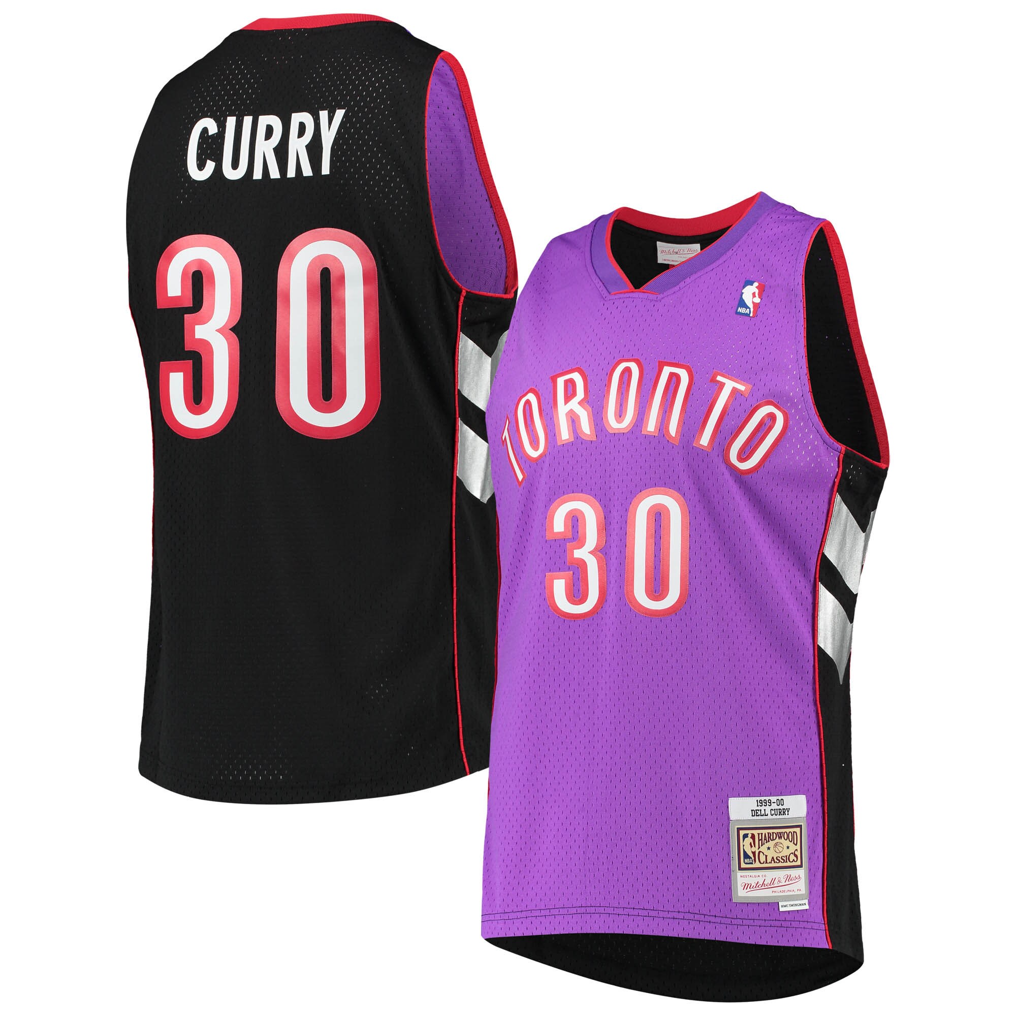 Dell Curry Toronto Raptors Mitchell & Ness 2001/02 Hardwood Classics Swingman Jersey - Purple - vstockx