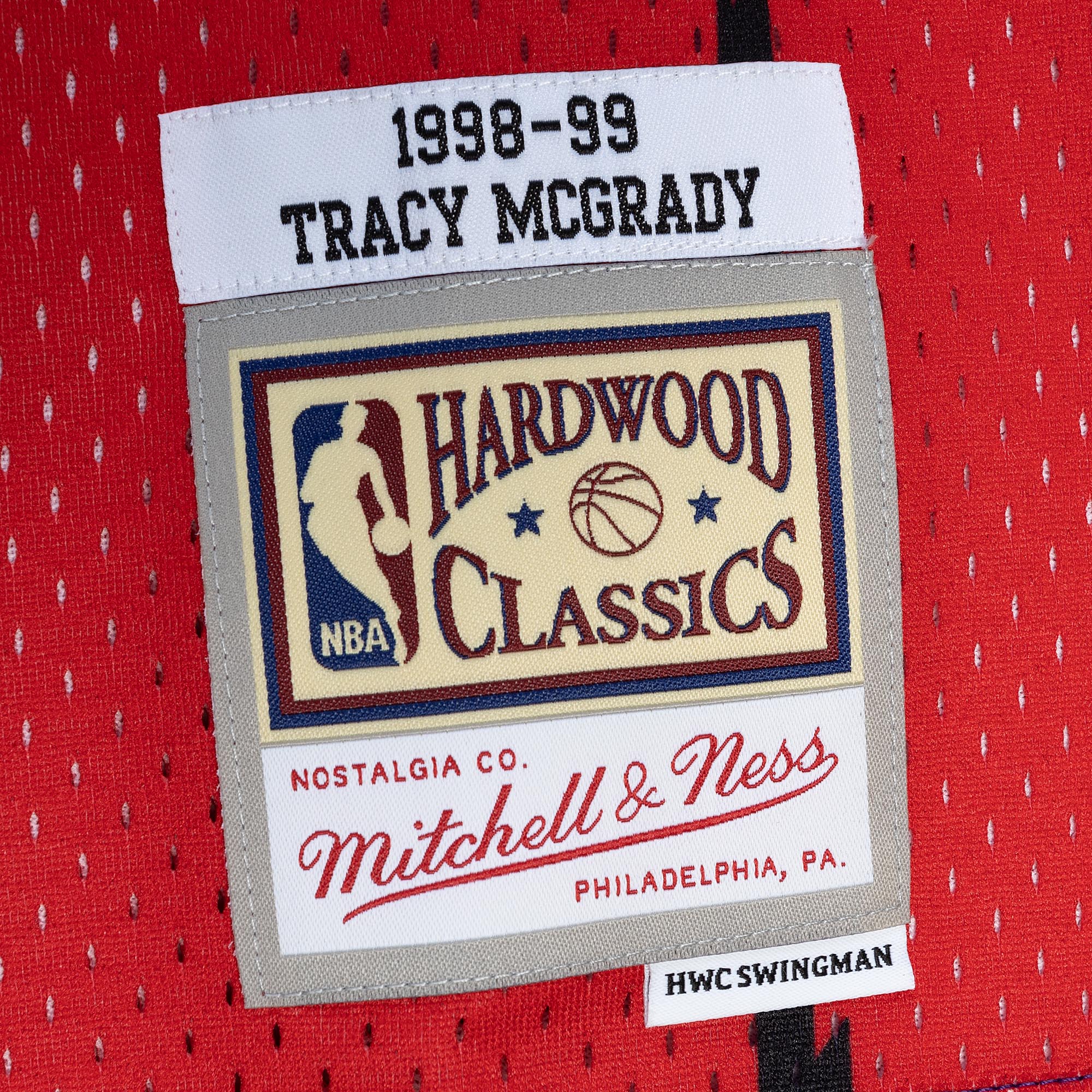 Tracy McGrady Toronto Raptors Mitchell & Ness Hardwood Classics 1998/99 Split Swingman Jersey - Purple/Red - vstockx