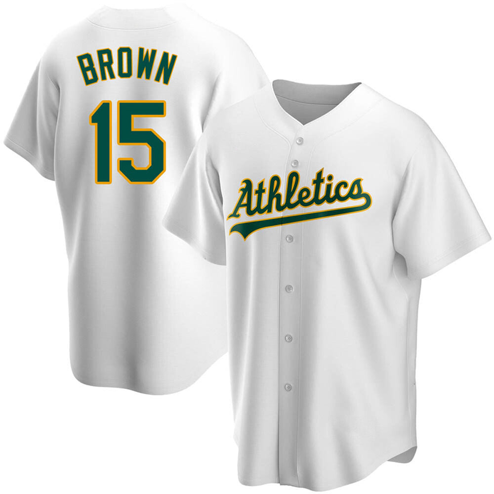 Youth Oakland Athletics Seth Brown Cool Base Replica Home Jersey - White - vstockx