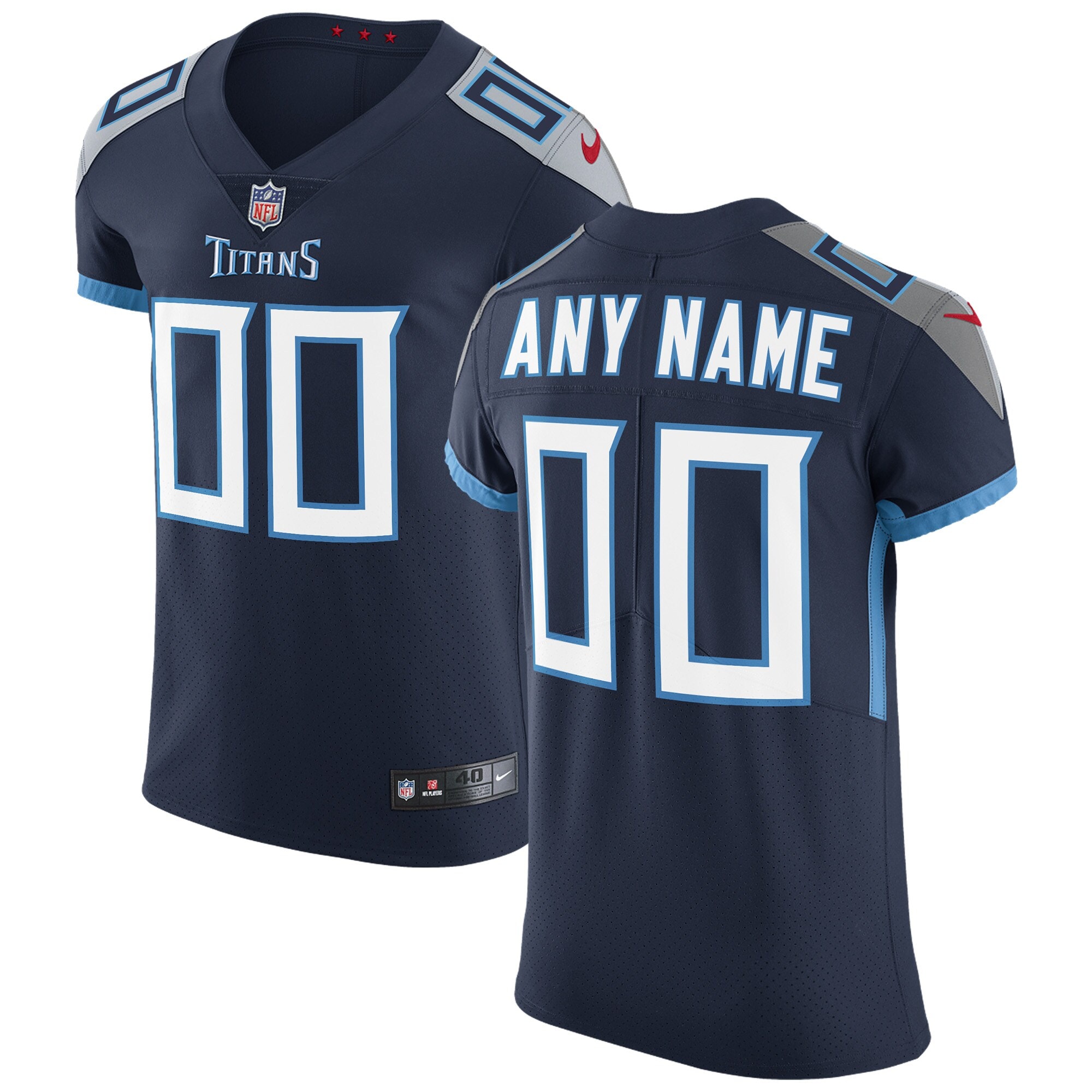 Tennessee Titans Nike Vapor Untouchable Custom Elite Jersey - Navy - vstockx