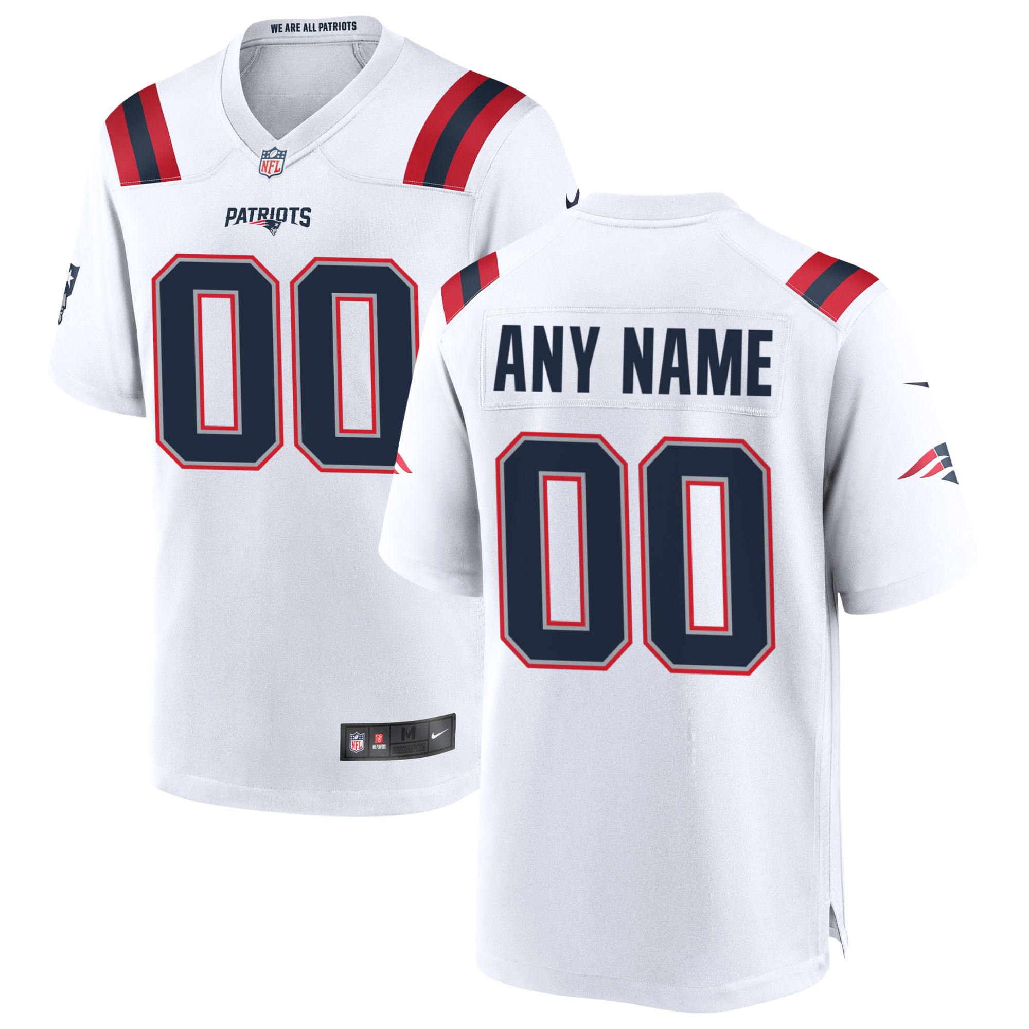 New England Patriots Nike Custom Game Jersey - White - vstockx