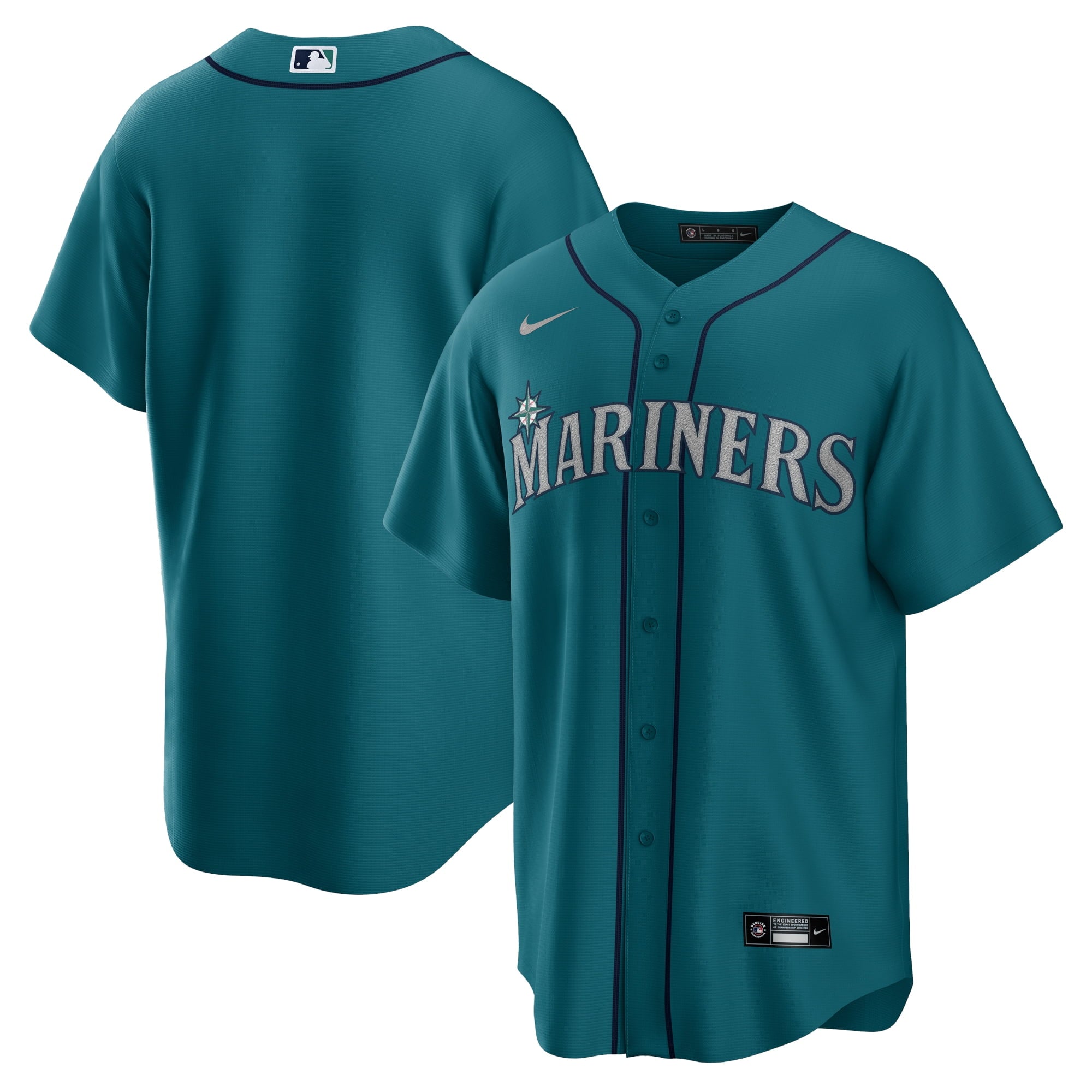 Men's Nike Aqua Seattle Mariners Alternate Replica Team Jersey - vstockx