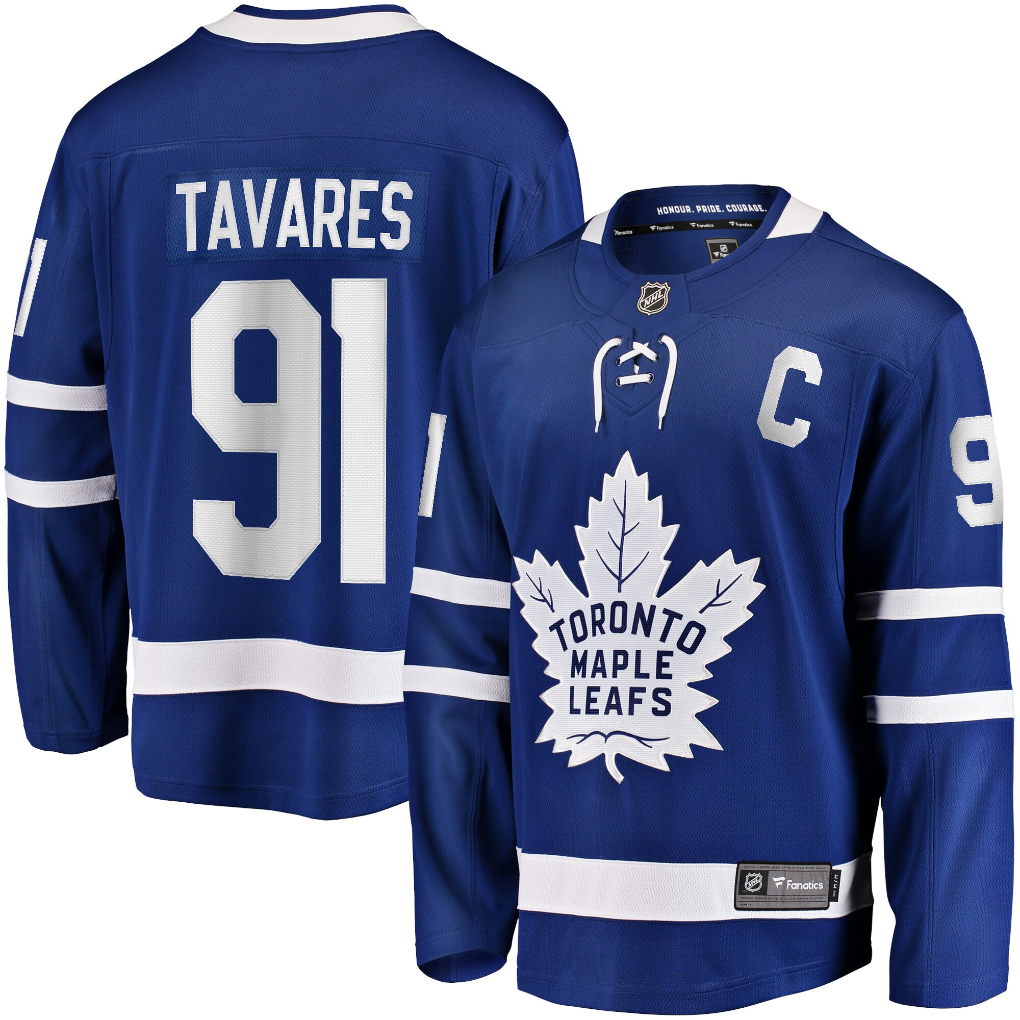 John Tavares Toronto Maple Leafs Fanatics Branded Home Captain Premier Breakaway Player Jersey - Blue - vstockx