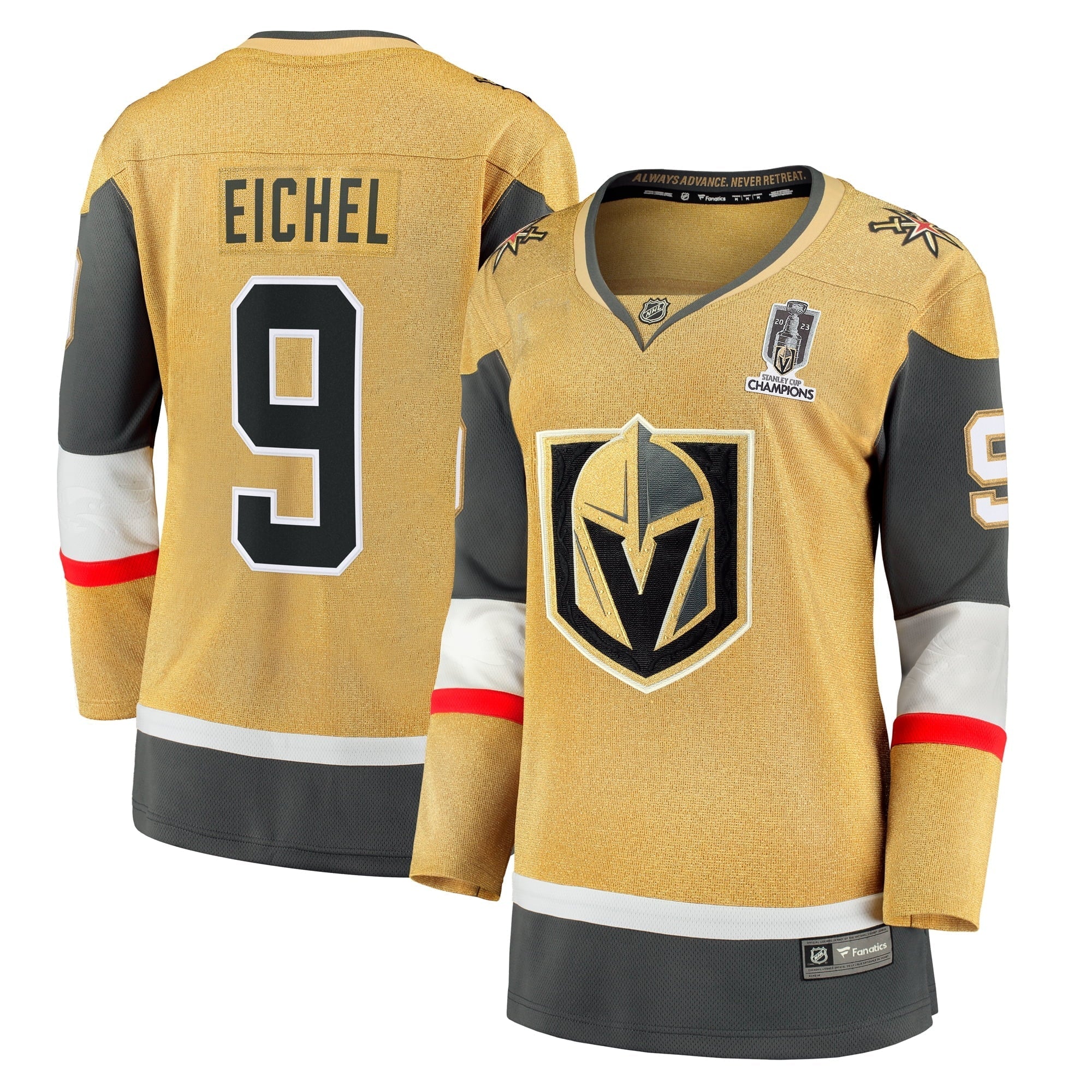 Women's Fanatics Branded Jack Eichel Gold Vegas Golden Knights 2023 Stanley Cup Champions Home Breakaway Player Jersey - vstockx