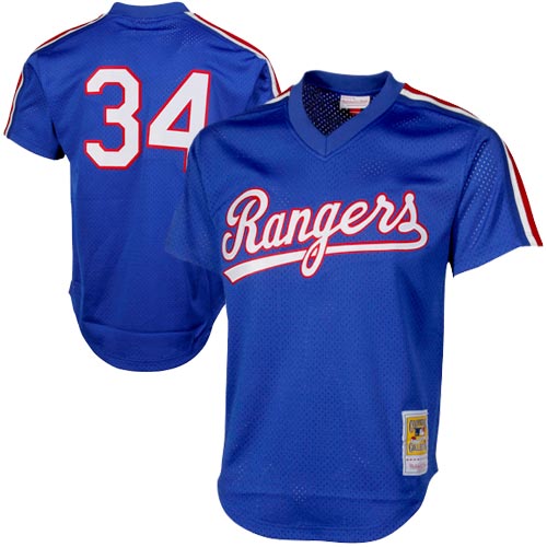 Nolan Ryan Texas Rangers Mitchell & Ness 1989 Authentic Cooperstown Collection Mesh Batting Practice Jersey - Royal - vstockx