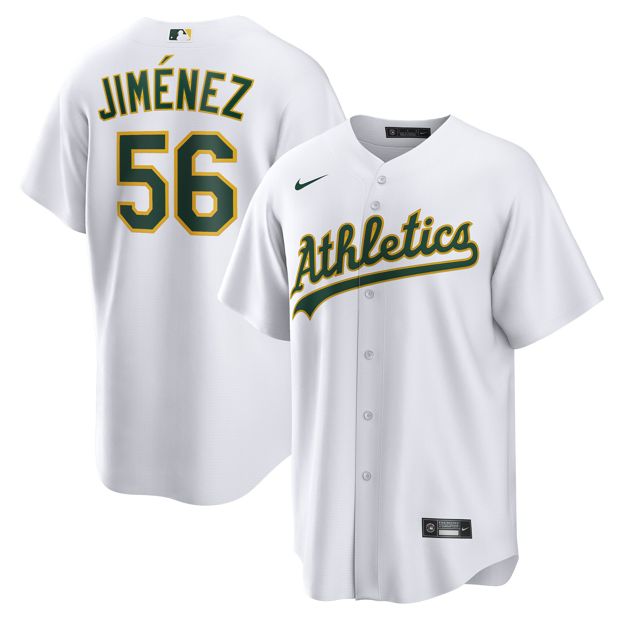 Dany Jimenez Oakland Athletics Nike Home Replica Player Jersey - White - vstockx