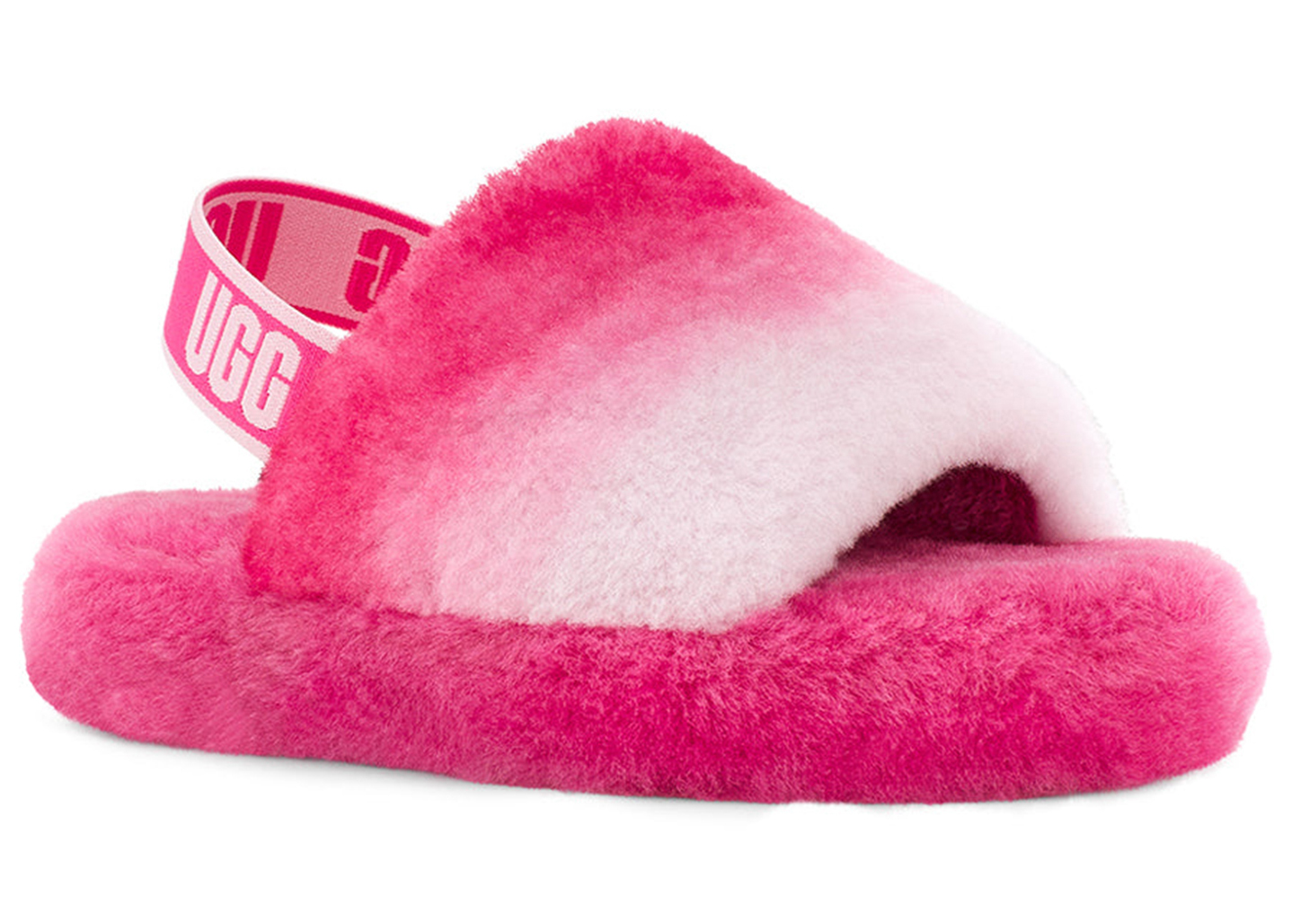 UGG Fluff Yeah Slide Gradient Pink Combo (Kids) - vstockx